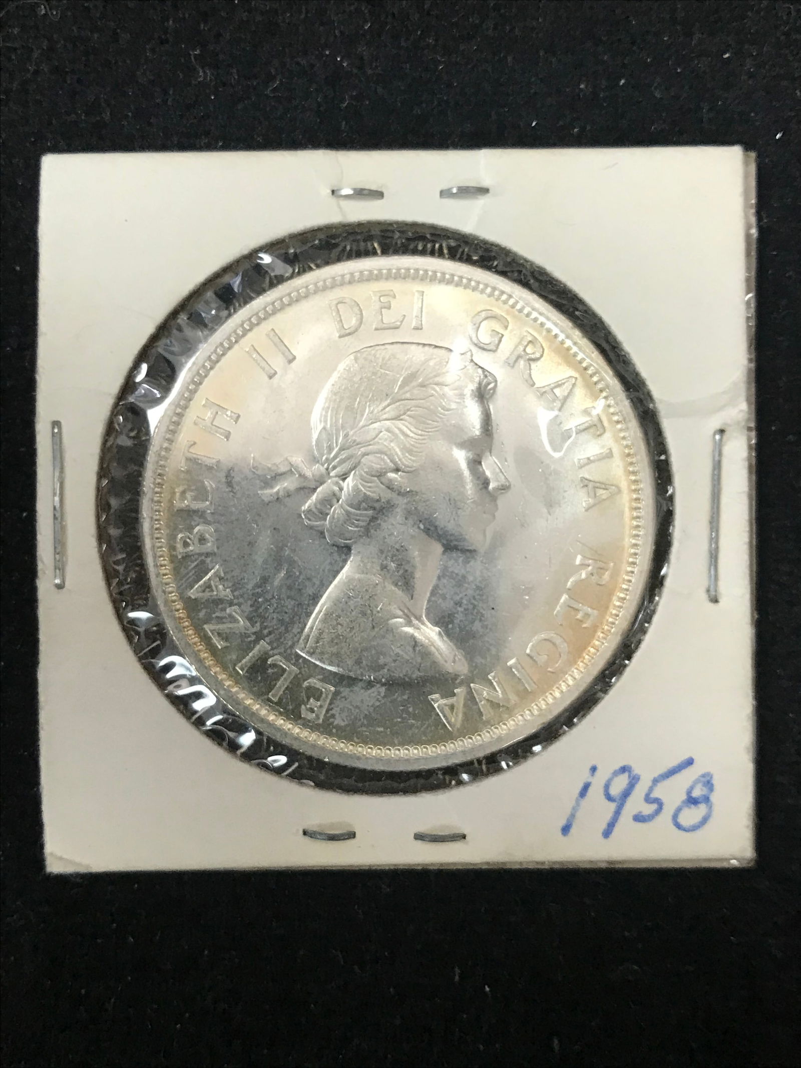 1958 CANADIAN SILVER DOLLAR UNCIRCULATED .800 SILVER (1 of 2)