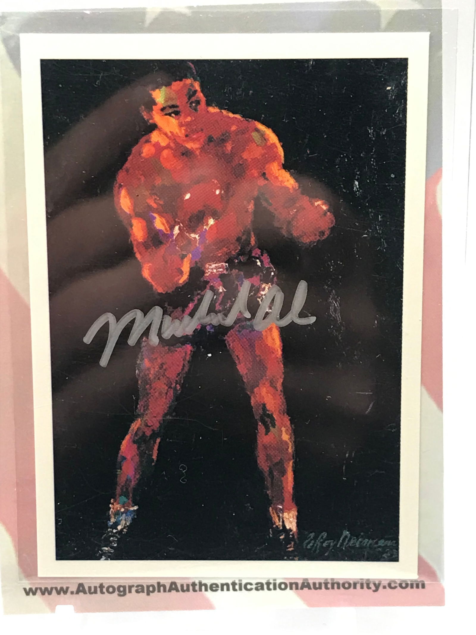 1990 KAYO NO.1 MUHAMMAD ALI BY LEROY NEIMAN AUTO AAA COA (1 of 2)