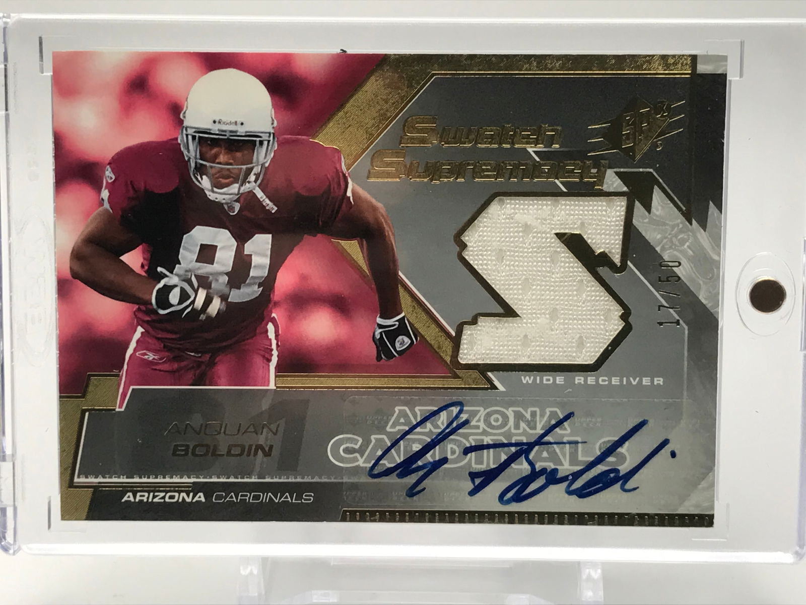2005 UPPER DECK SPX NO.SWA-AB ANQUAN BOLDIN AUTO 17/50 (1 of 2)