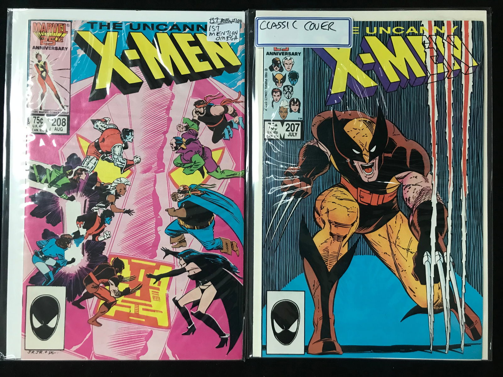 LOT OF MARVEL COMICS THE UNCANNY X-MEN NO.207 AND 208: Prices are in Canadian dollars