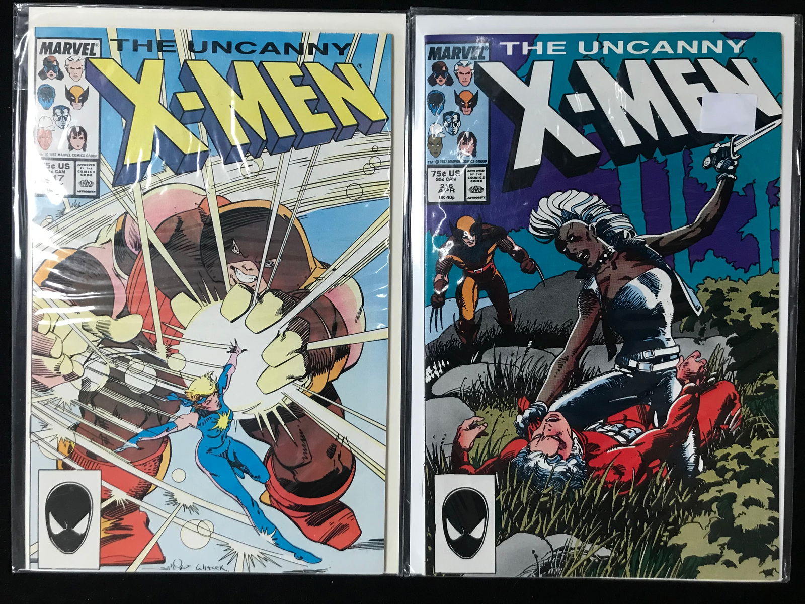 LOT OF MARVEL COMICS THE UNCANNY X-MEN NO.216 AND 217: Prices are in Canadian dollars
