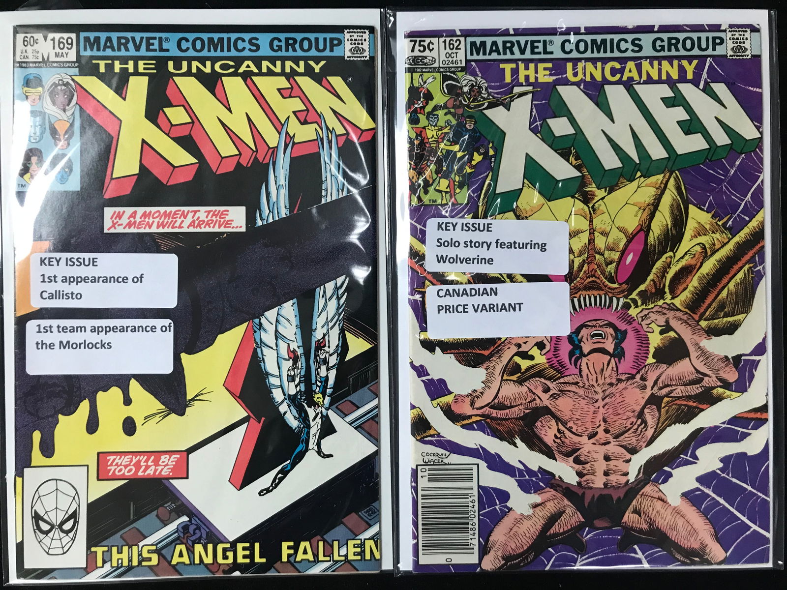 LOT OF MARVEL COMICS THE UNCANNY X-MEN NO.162 AND 169 (1 of 1)