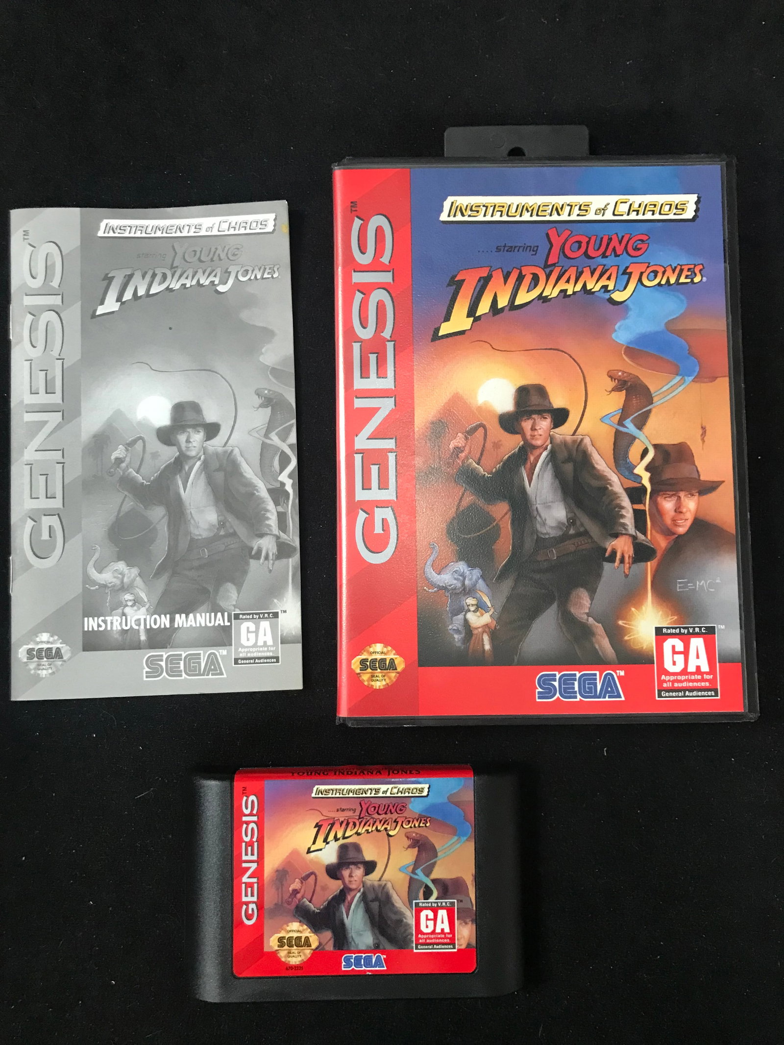 Starring Young Indiana Jones Instrument Of Chaos - (Sega Genesis) Game Box and Manual Included: Prices are in Canadian dollars