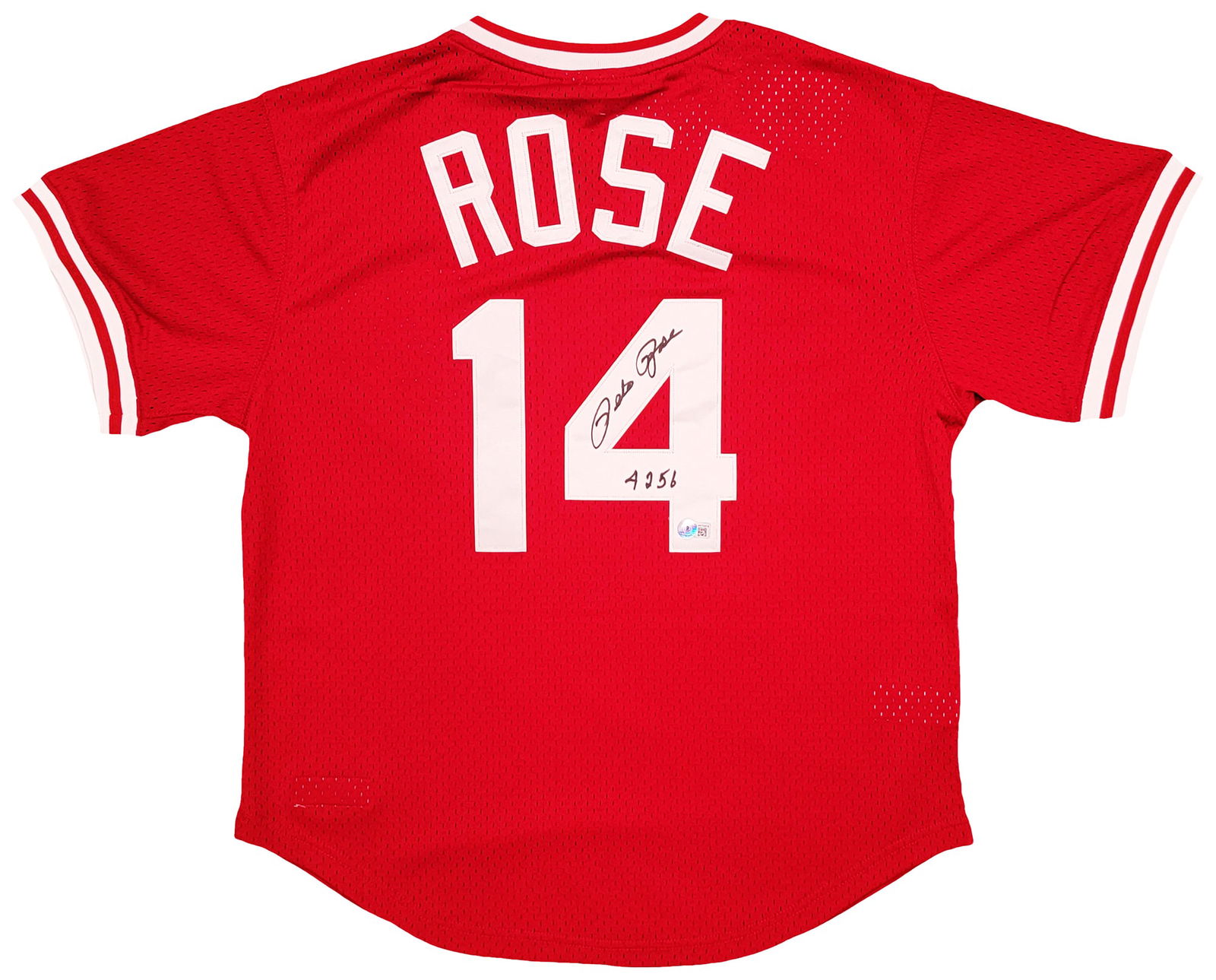 PETE ROSE SIGNED CINCINATTI RED BASEBALL JERSEY (BECKETT COA) (1 of 3)