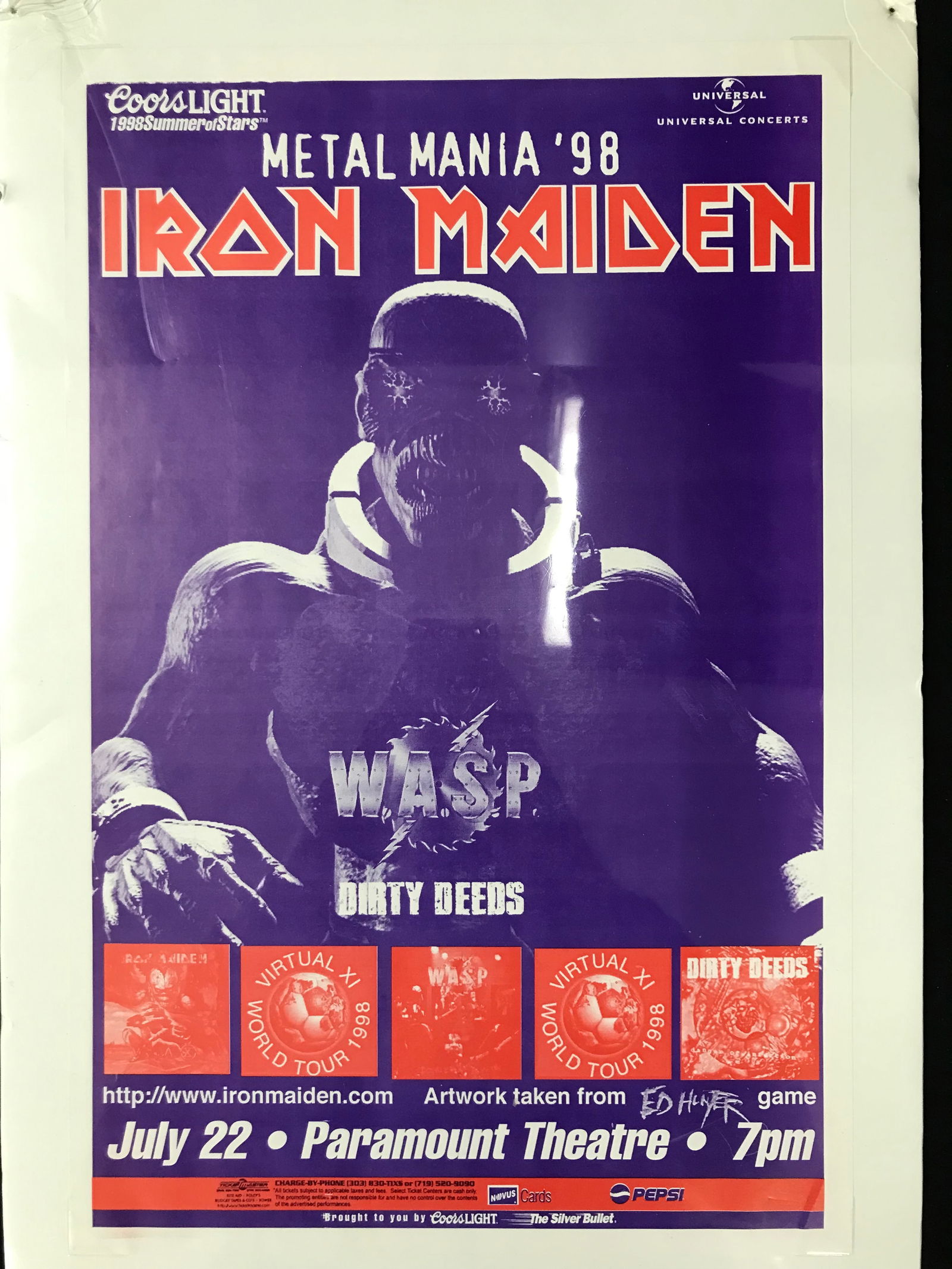 ORIGINAL 1998 METAL MANIA IRON MAIDEN POSTER (1 of 1)