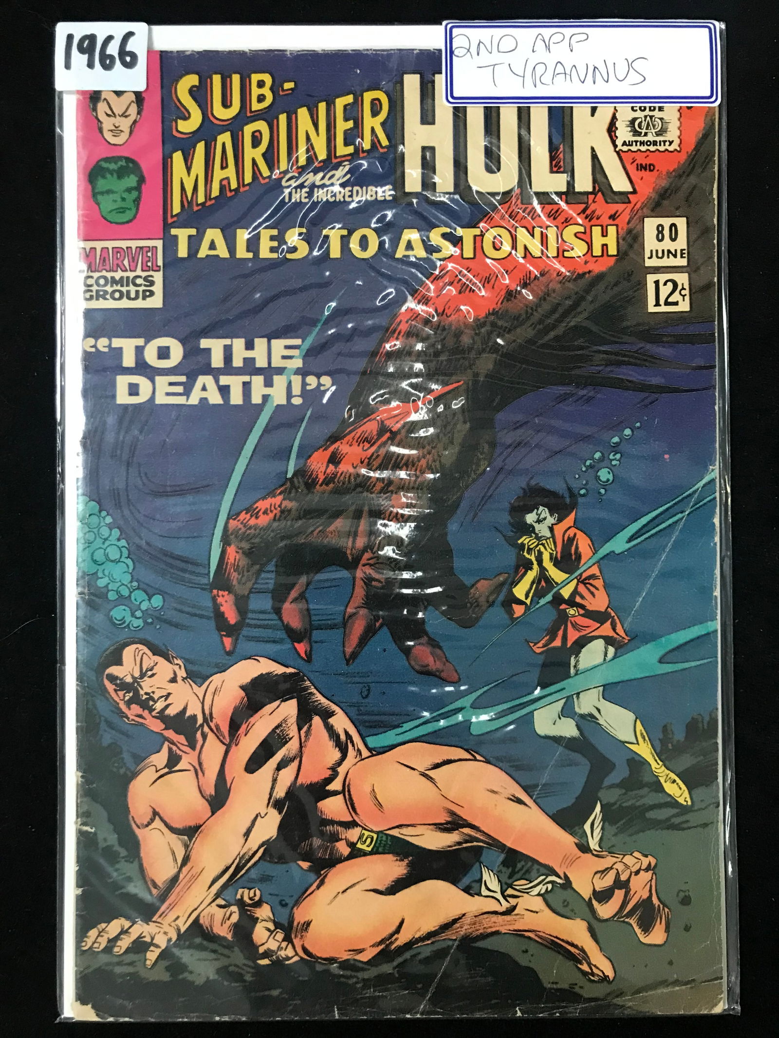 MARVEL COMICS NO.80 SUB-MARINER AND THE INCREDIBLE HULK (2ND APP TYRANNUS) (1 of 1)