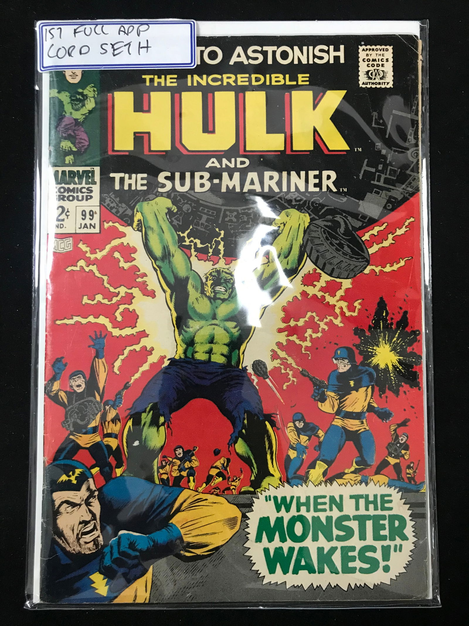 MARVEL COMICS NO.99 THE INCREDIBLE HULK AND SUB-MARINER (1ST APP LORD SETH) (1 of 1)
