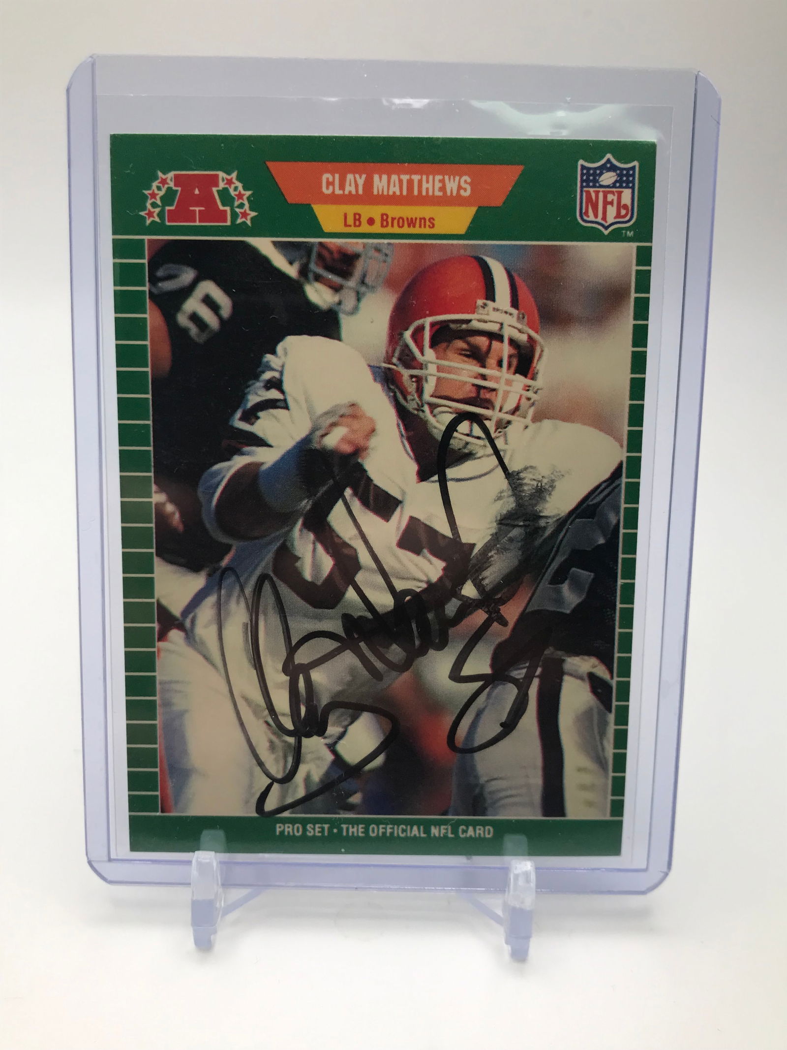 CLAY MATTHEWS SIGNED PRO SET FOOTBALL CARD (PRO CERT COA) (1 of 2)