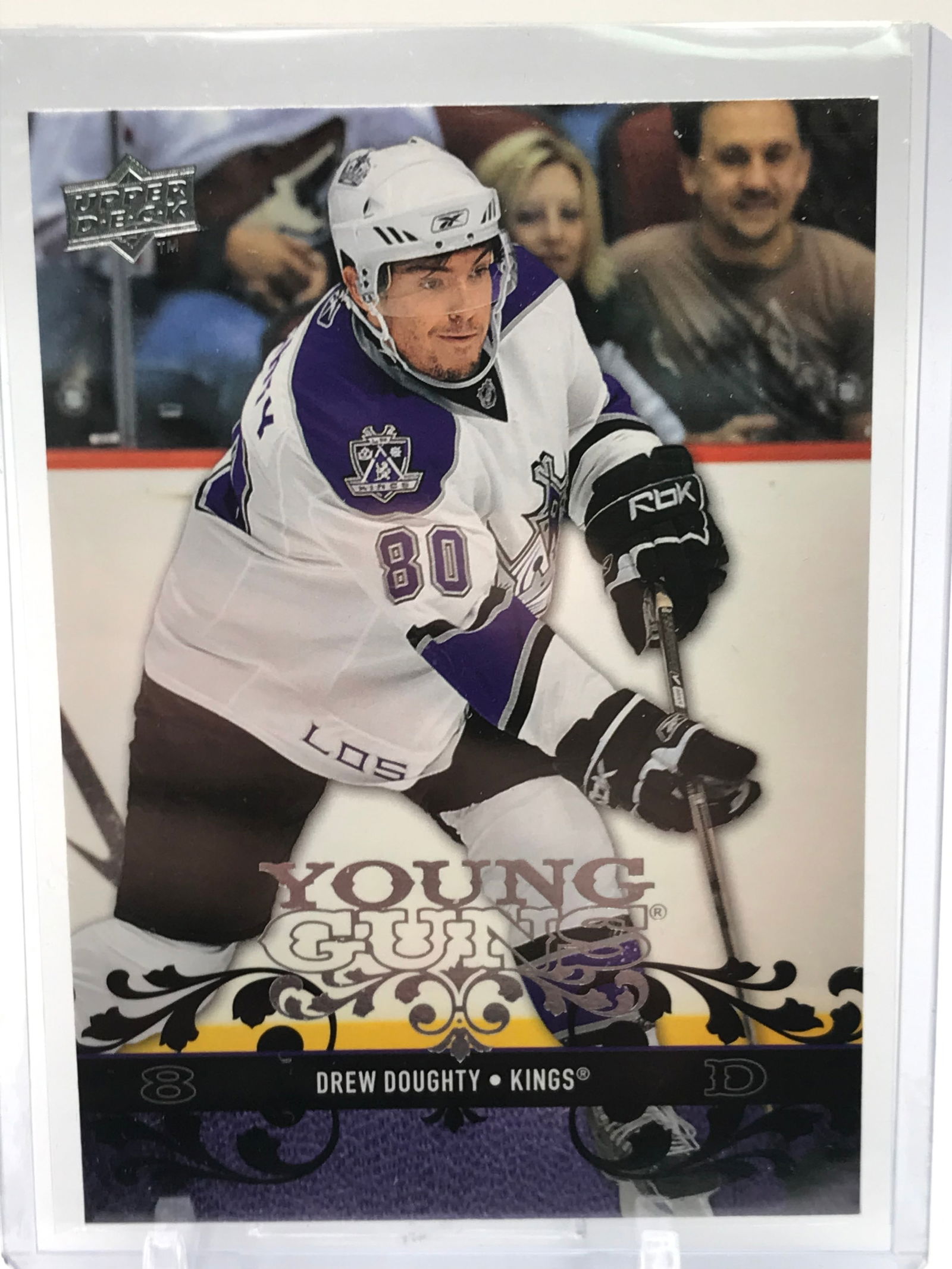 2008-09 UPPER DECK SERIES 1 NO.220 DREW DOUGHTY YOUNG GUNS ROOKIE CARD (1 of 2)
