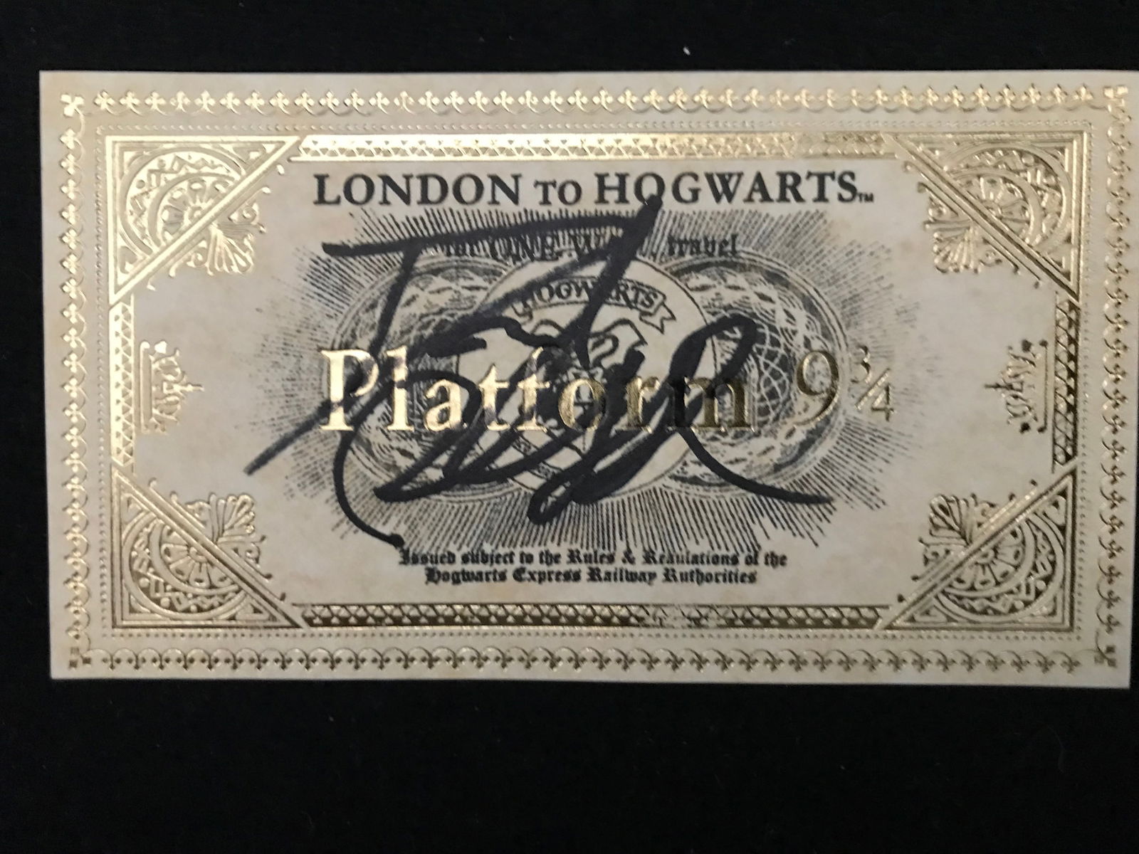 DANIEL RADCLIFFE SIGNED HOGWARTS TRAIN TICKET RA COA (1 of 2)