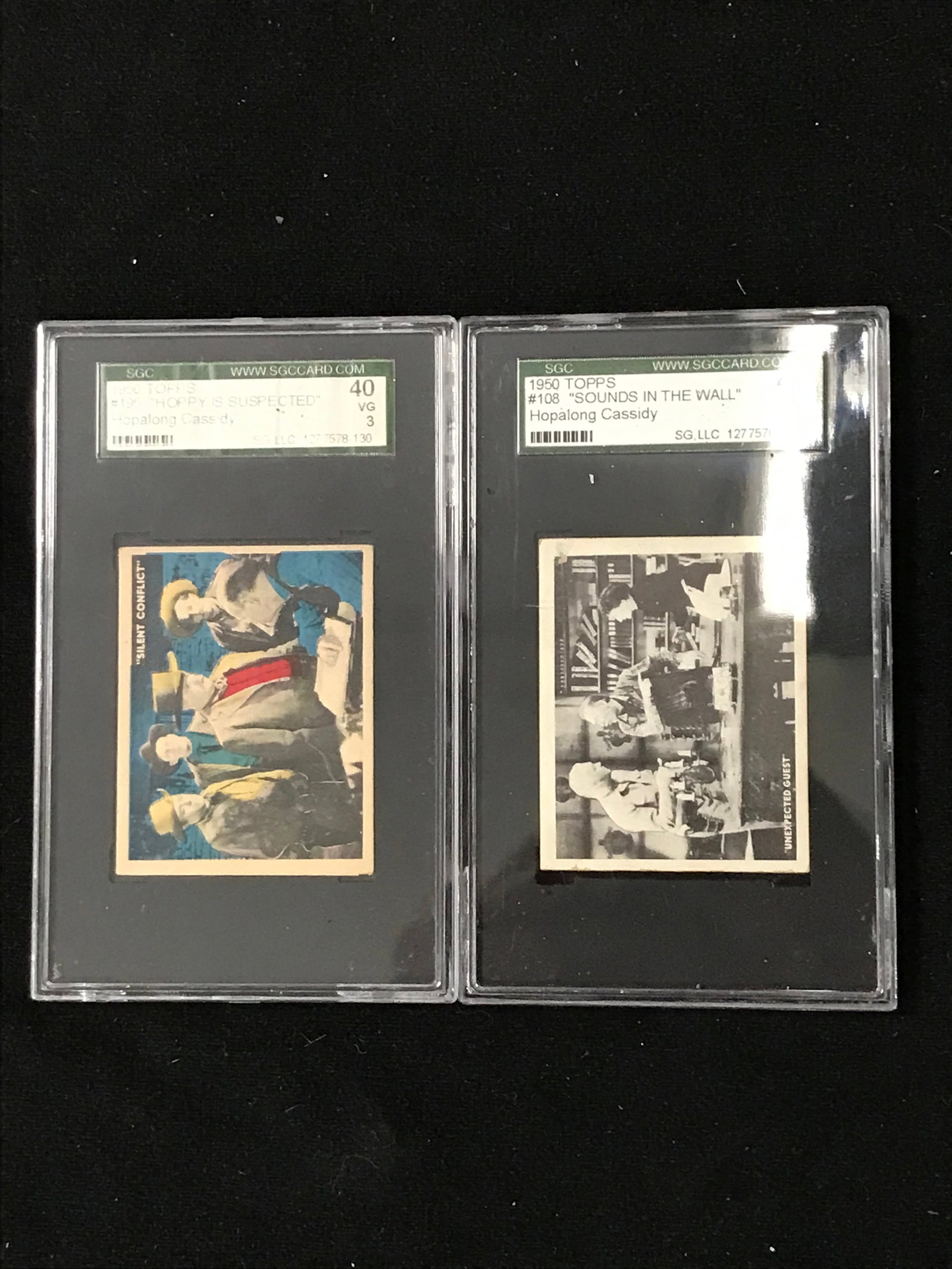 SGC GRADED 1950 HOPALONG CASSIDY CARD LOT: Prices are in Canadian dollars