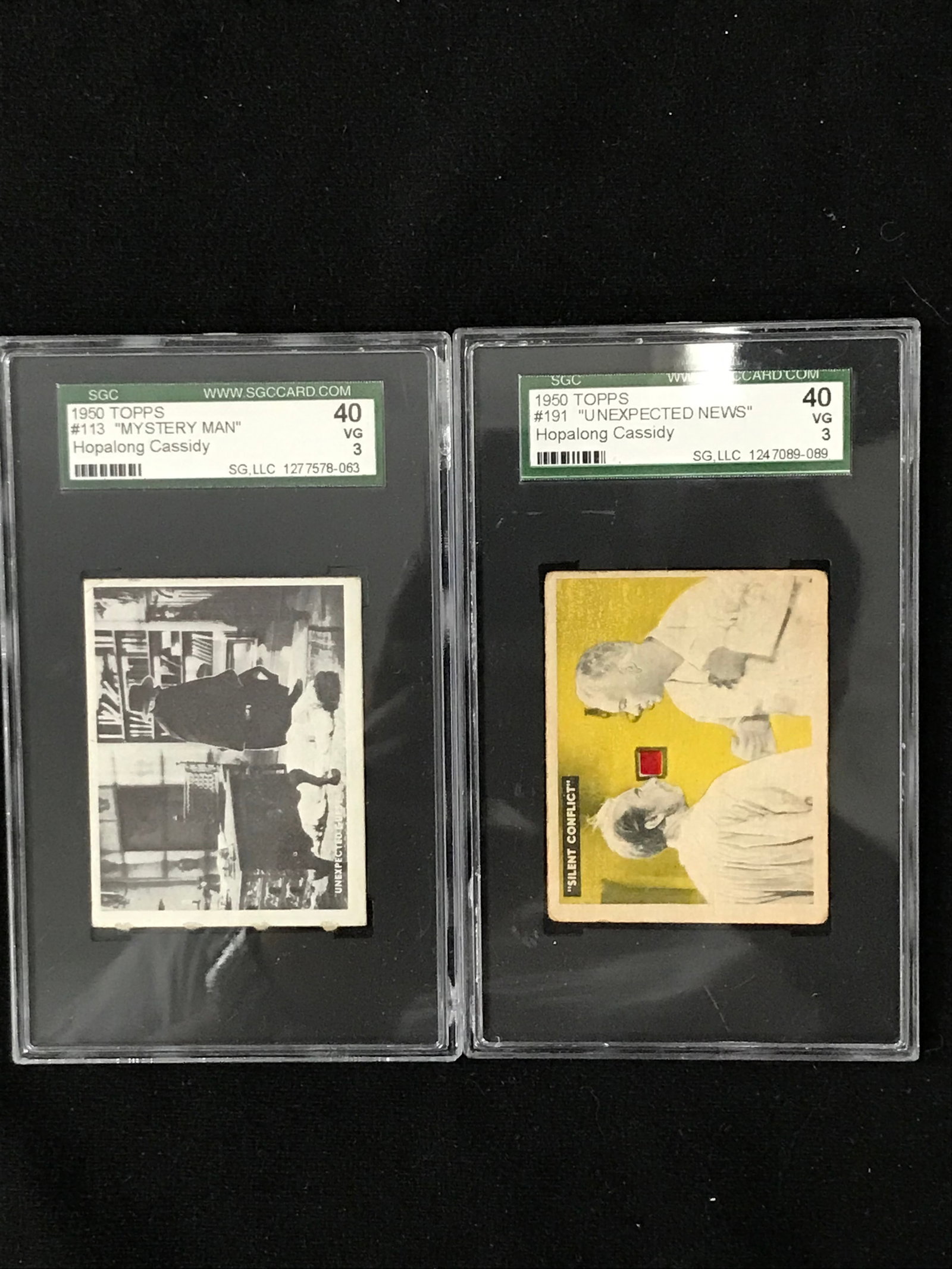 SGC GRADED 1950 HOPALONG CASSIDY CARD LOT: Prices are in Canadian dollars
