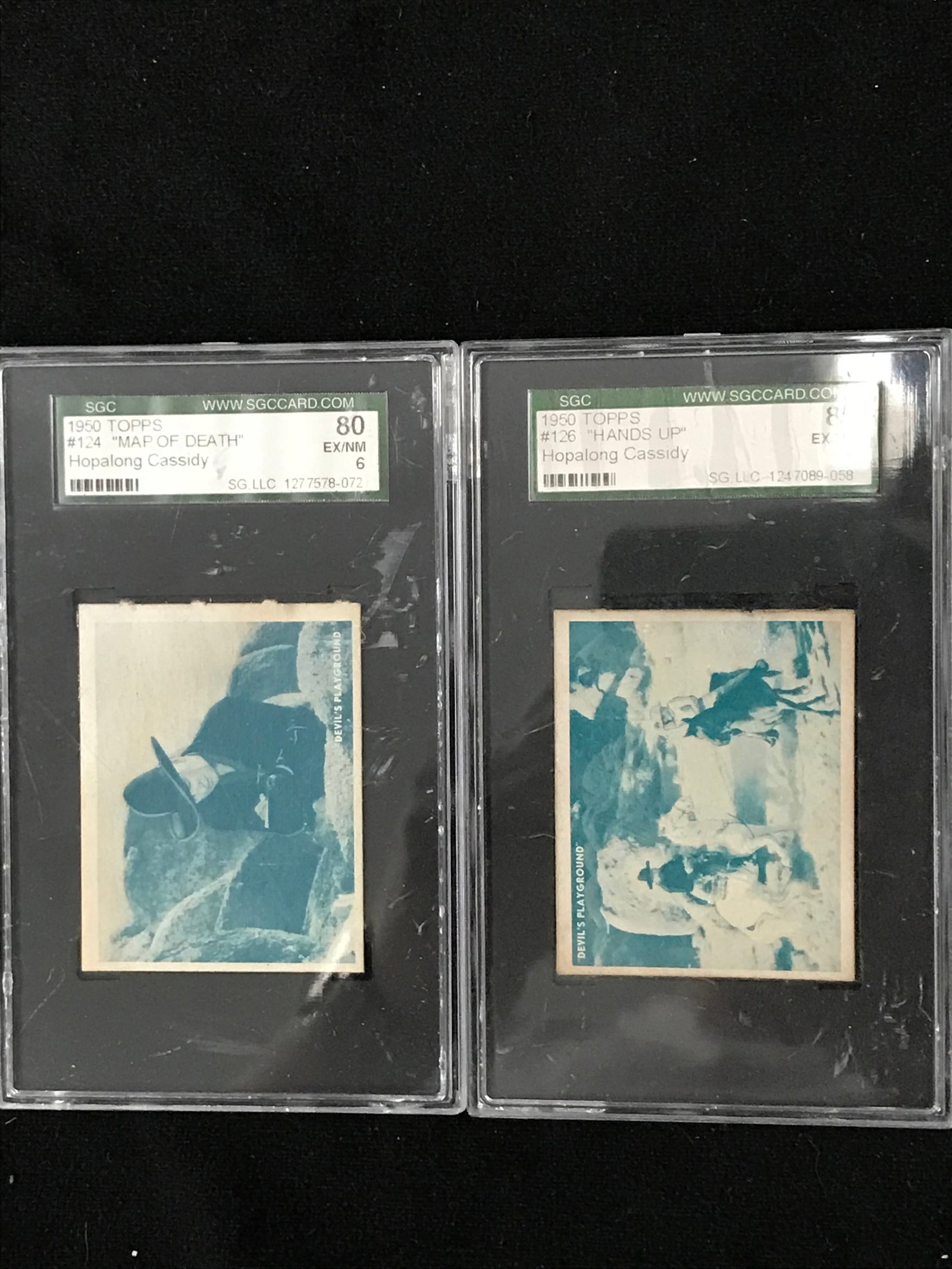 SGC GRADED 1950 HOPALONG CASSIDY CARD LOT: Prices are in Canadian dollars