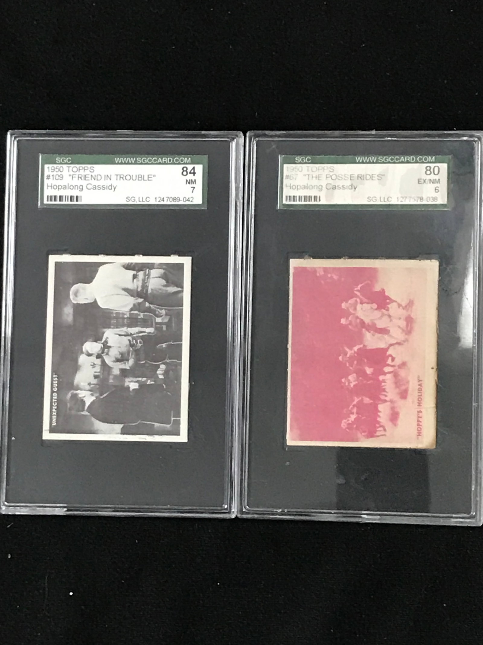 SGC GRADED 1950 HOPALONG CASSIDY CARD LOT: Prices are in Canadian dollars