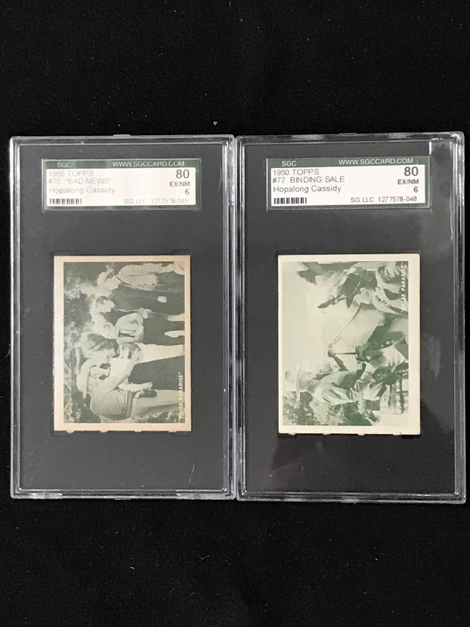 SGC GRADED 1950 HOPALONG CASSIDY CARD LOT: Prices are in Canadian dollars