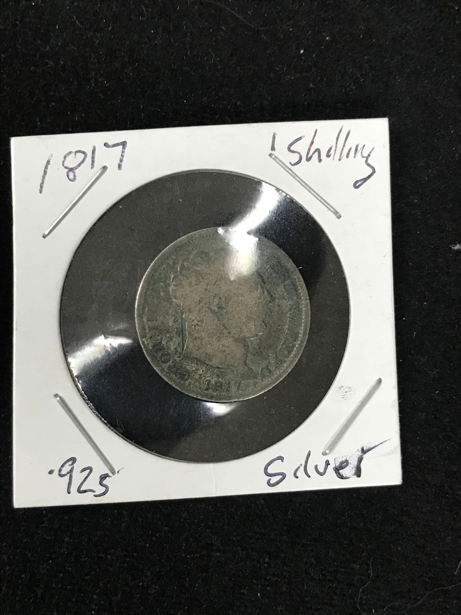 1817 UK United Kingdom Britain One Shilling Coin Sterling Silver King George III .925 SILVER (1 of 1)
