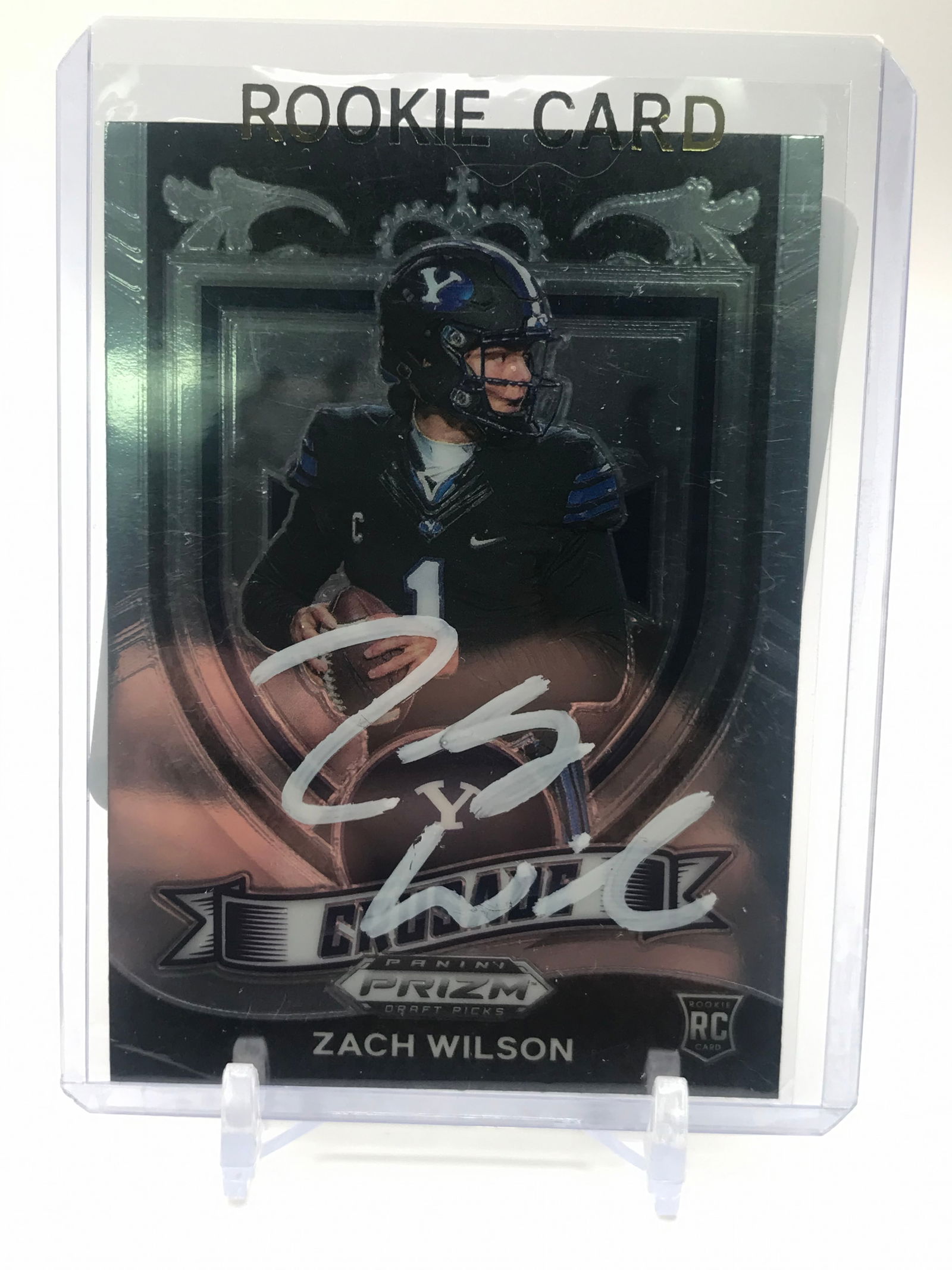 ZACK WILSON SIGNED 2021 PANINI PRIZM ROOKIE CARD (PRO CERT COA) (1 of 2)