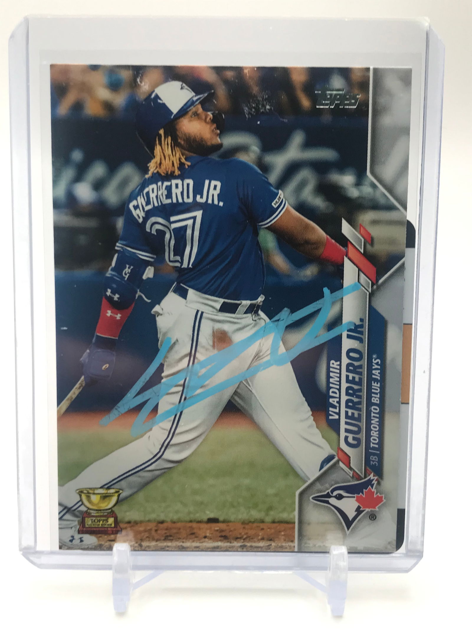 VLADIMIR GUERRERO JR. SIGNED 2019 TOPPS BASEBALL ROOKIE CARD (PRO CERT COA) (1 of 2)