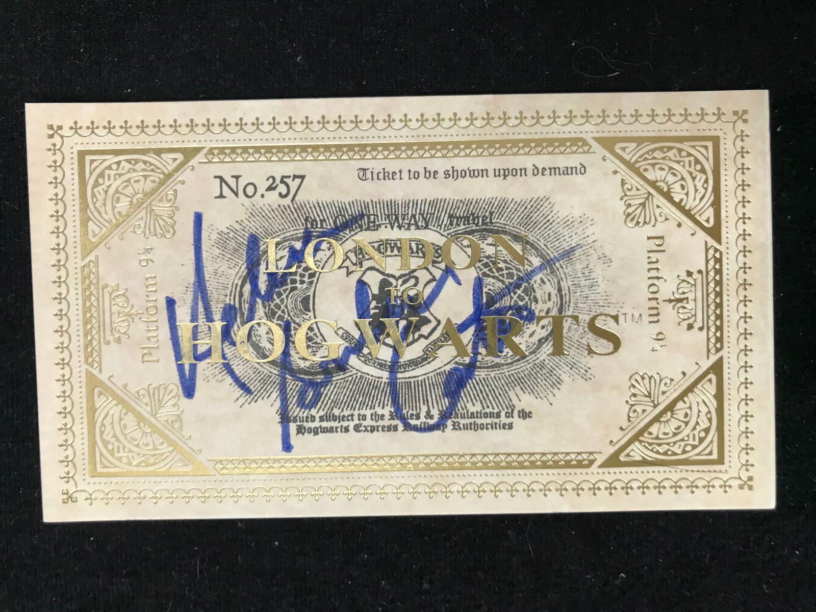 HELENA BONHAM CARTER  SIGNED HOGWARTS TRAIN TICKET (RA COA) (1 of 2)