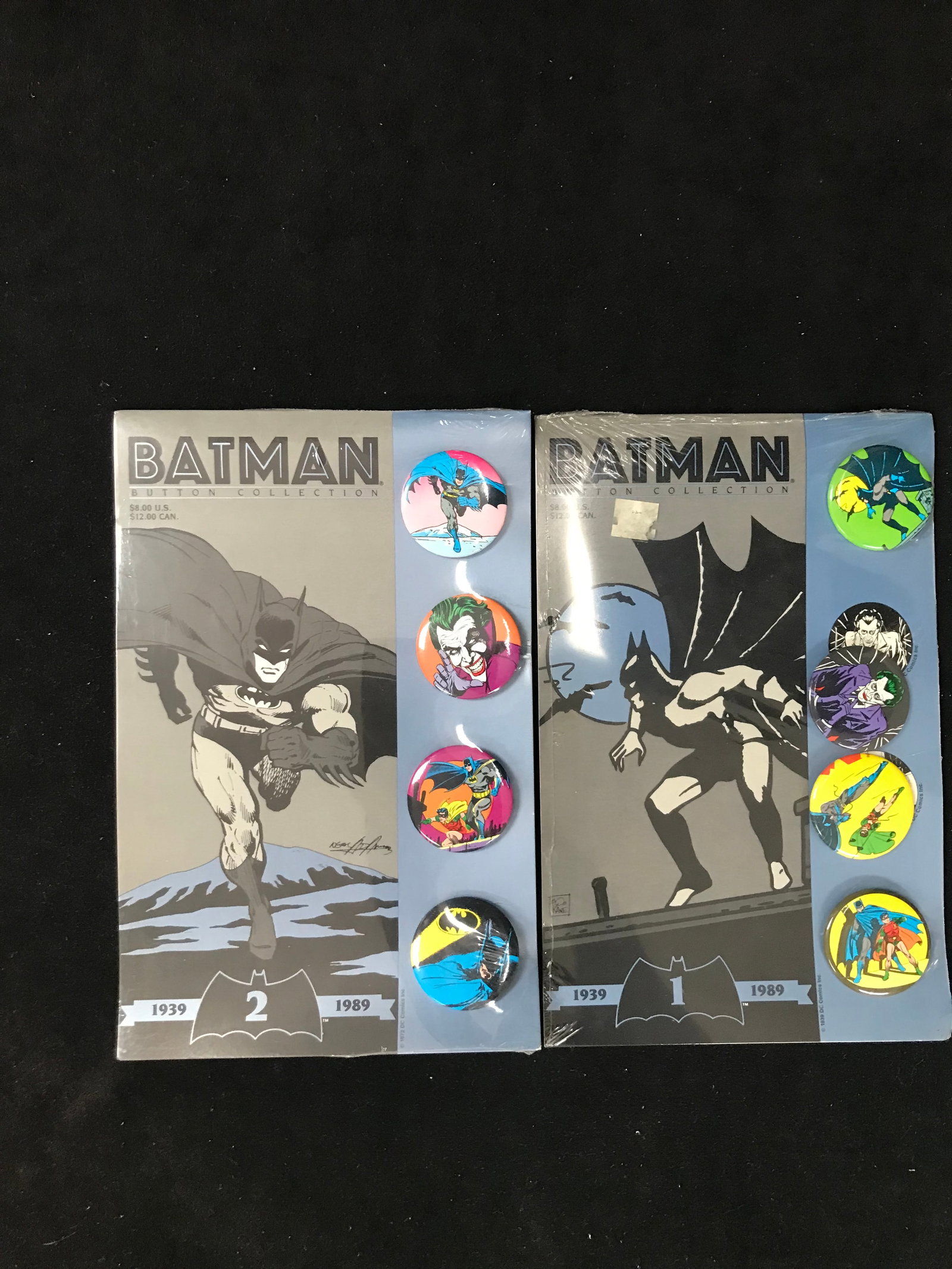 SEALED VINTAGE BATMAN BUTTONS LOT: Prices are in Canadian dollars