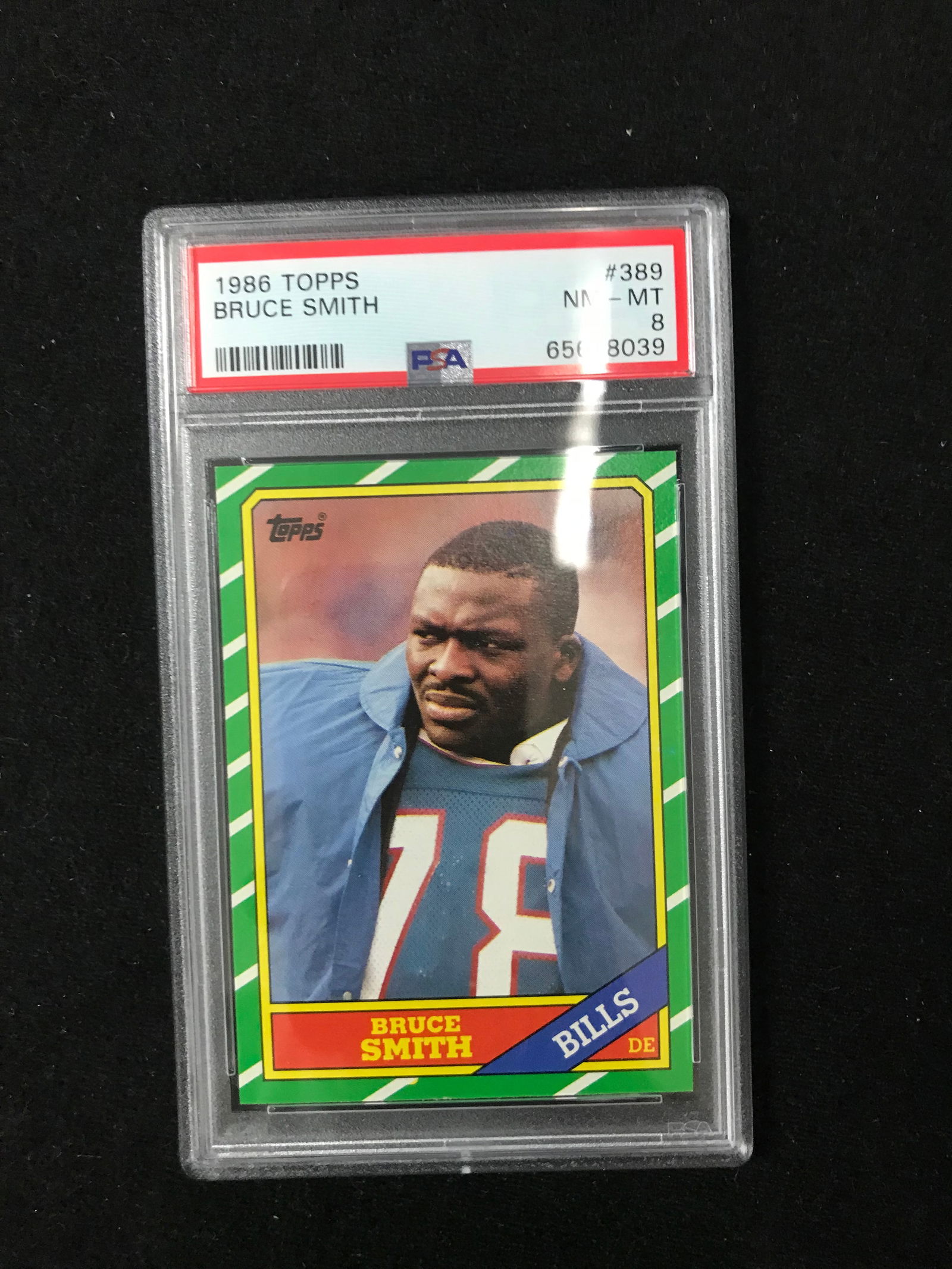 1986 TOPPS NO.389 BRUCE SMITH PSA GRADED 8 (1 of 1)