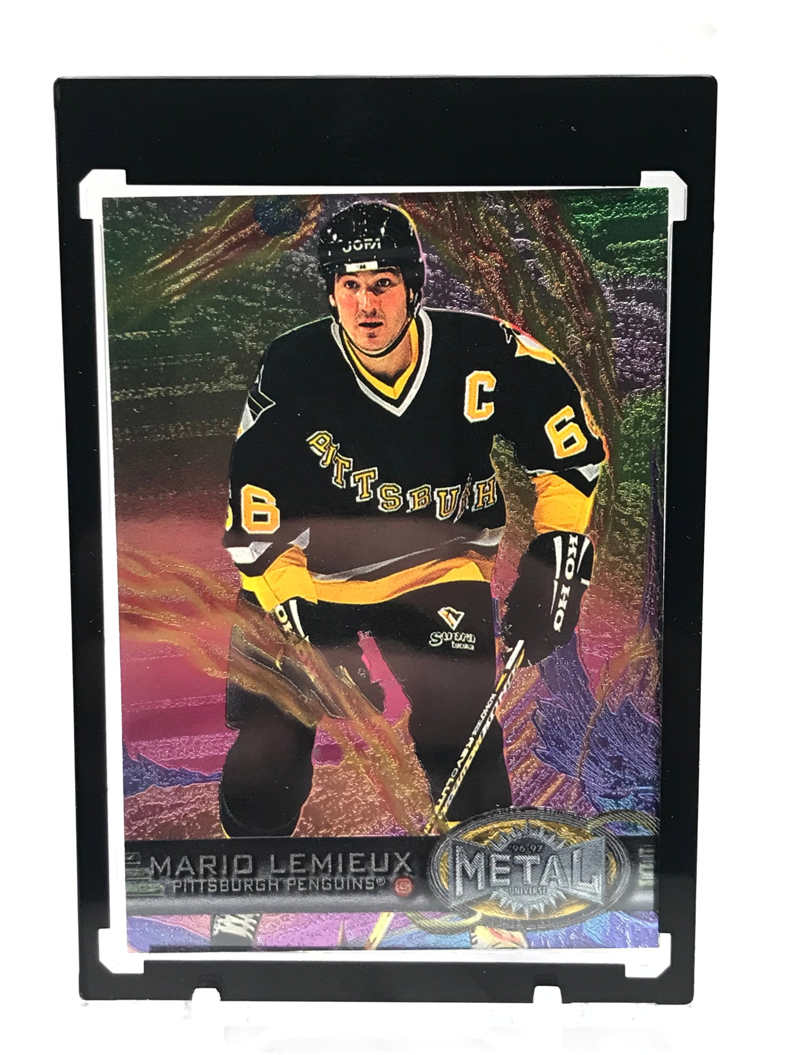 1997 FLEER SKYBOX NO.128 MARIO LEMIEUX METAL: Prices are in Canadian dollars