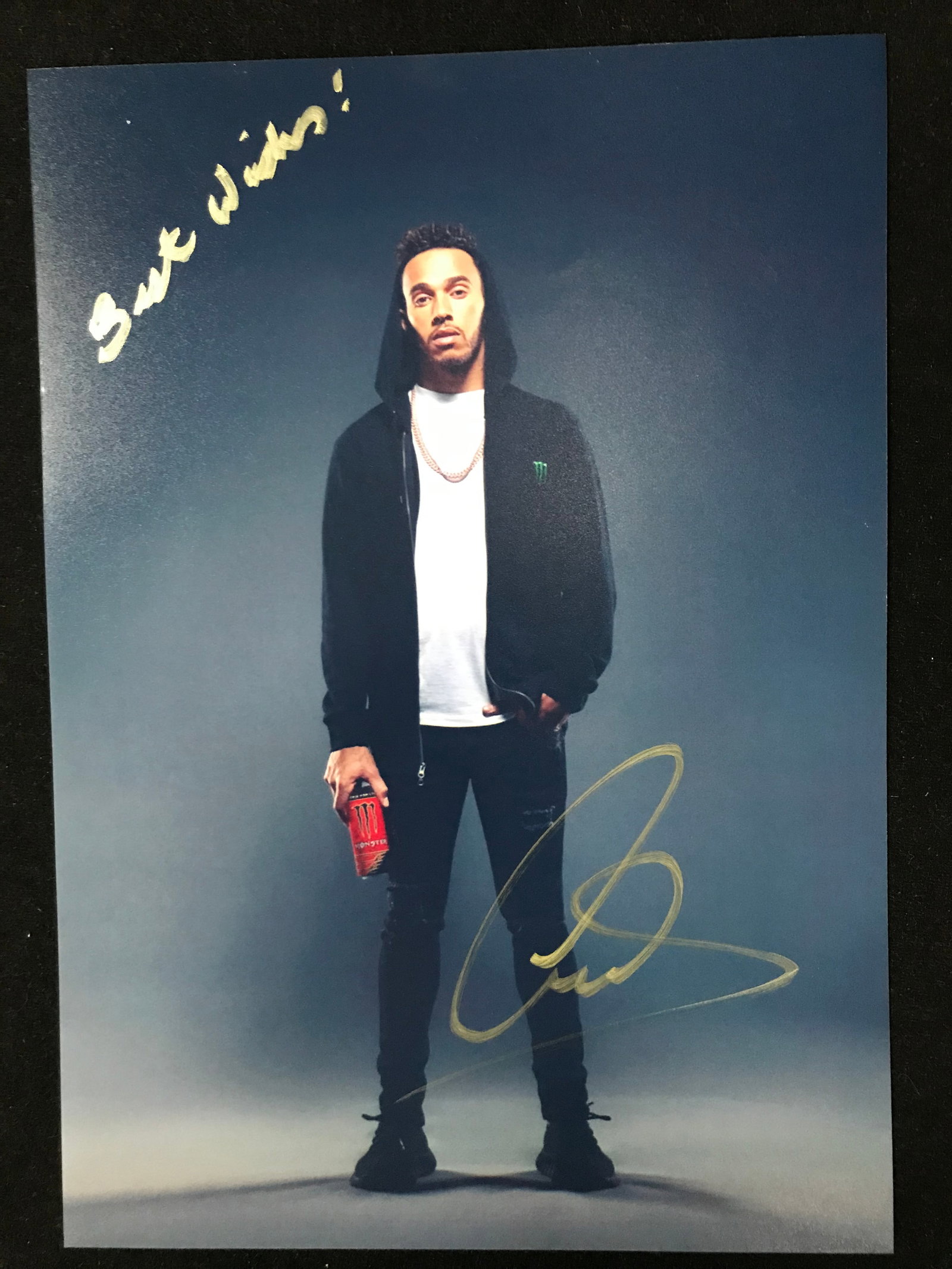 SIR LEWIS HAMILTON SIGNED 8 X 10 (RA COA): Prices are in Canadian dollars