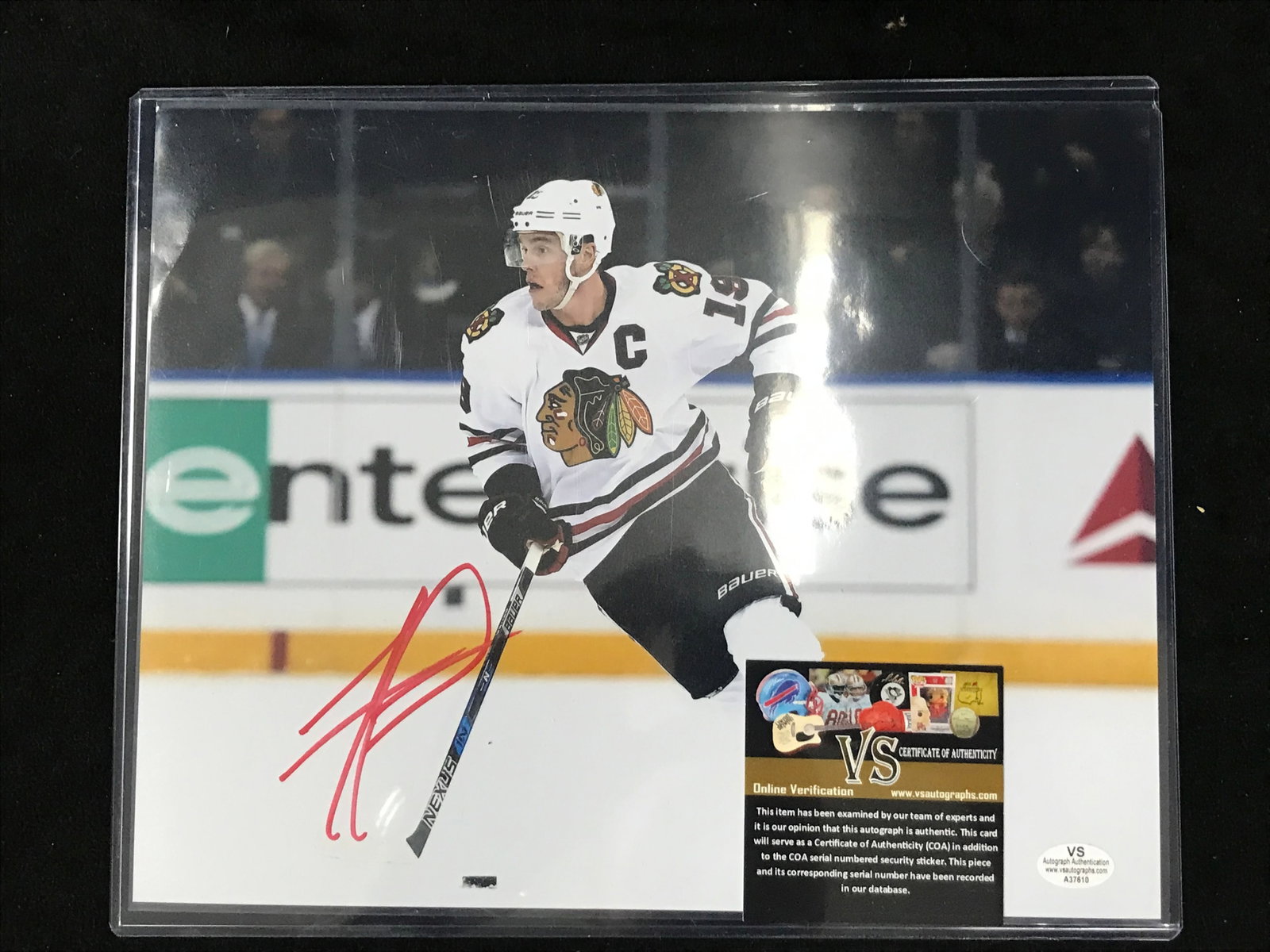 JONATHAN TOEWS SIGNED CHICAGO BLACKHAWKS 8 X 10 (VS1 COA): Prices are in Canadian dollars