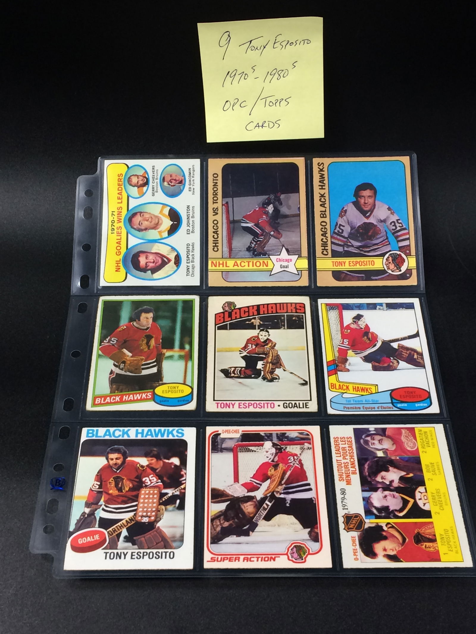 TONY ESPOSITO HOCKEY CARD LOT: 1