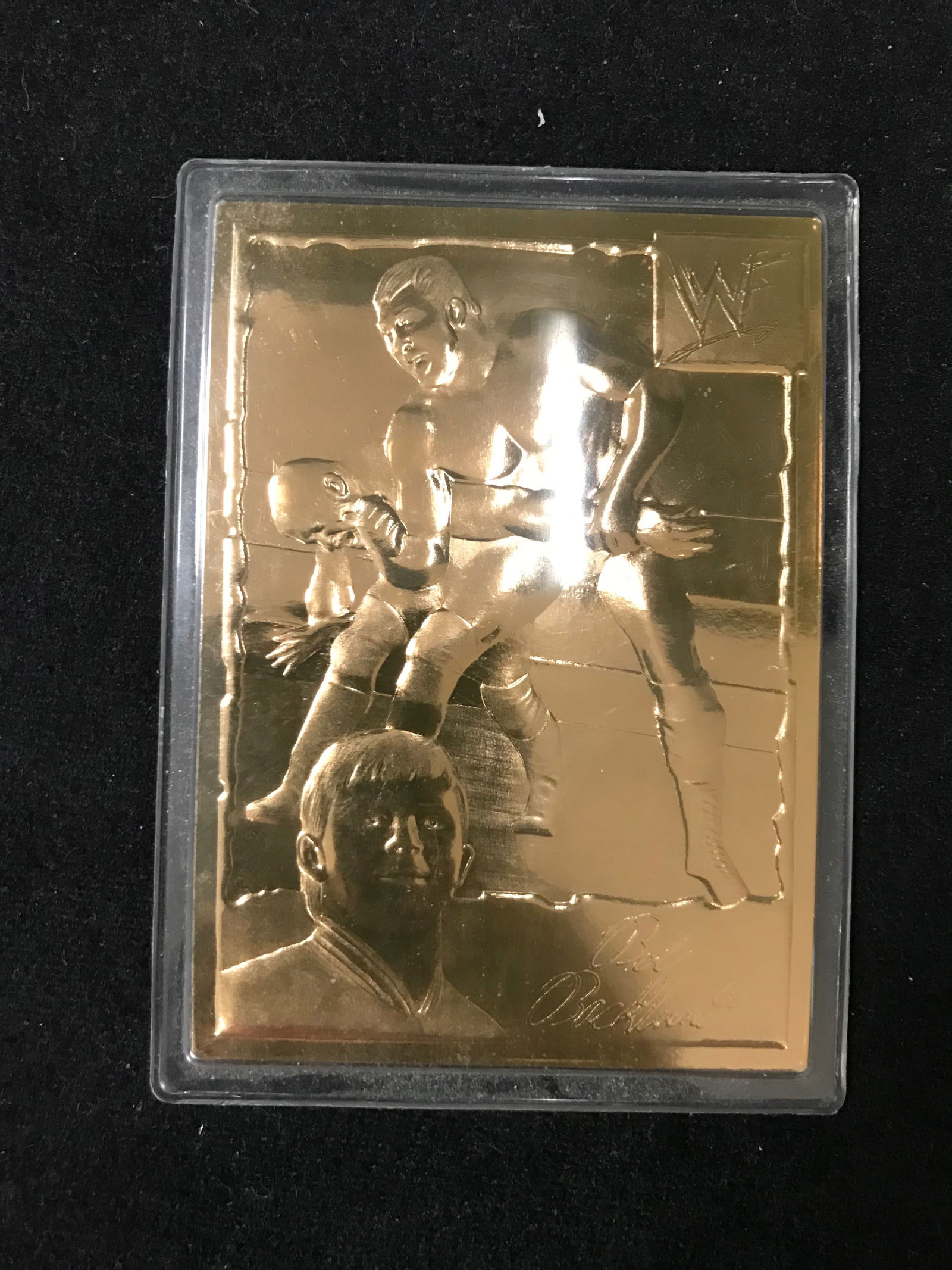 1999 DANBURY MINT 23KT GOLD WWF BOB BACKLUND TRADING CARD (1 of 2)