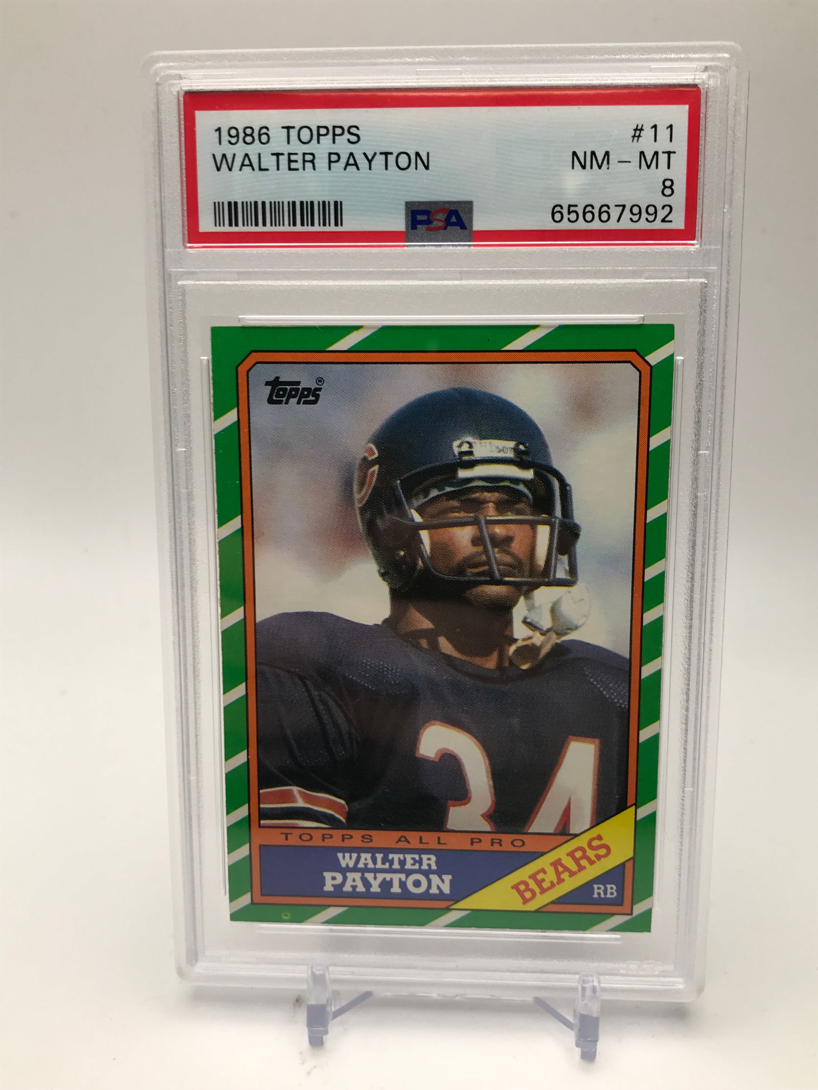 1986 TOPPS NFL WALTER PAYTON (PSA 8) (1 of 1)