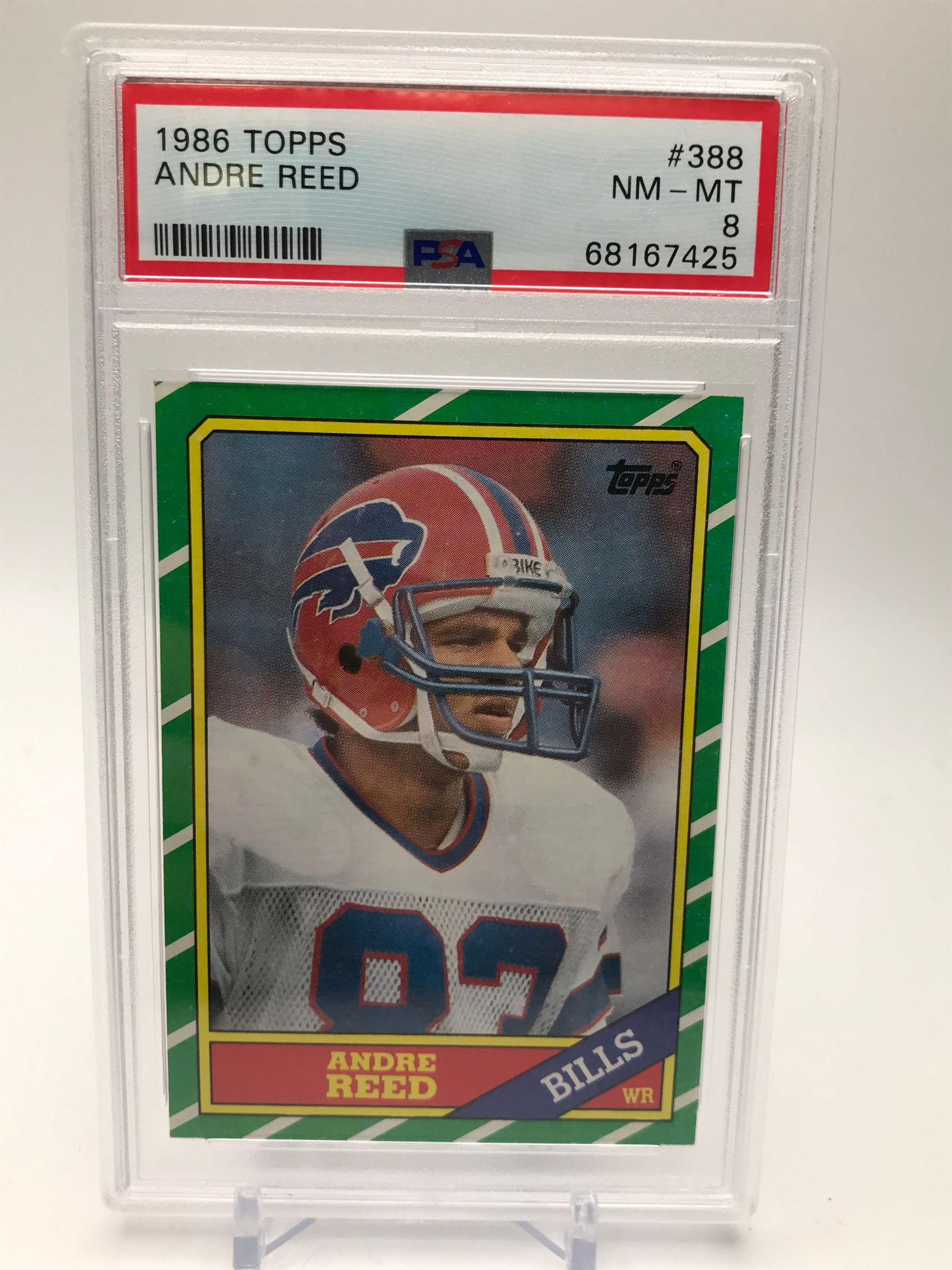 1986 TOPPS NFL ANDRE REED ROOKIE CARD (PSA 8) (1 of 1)