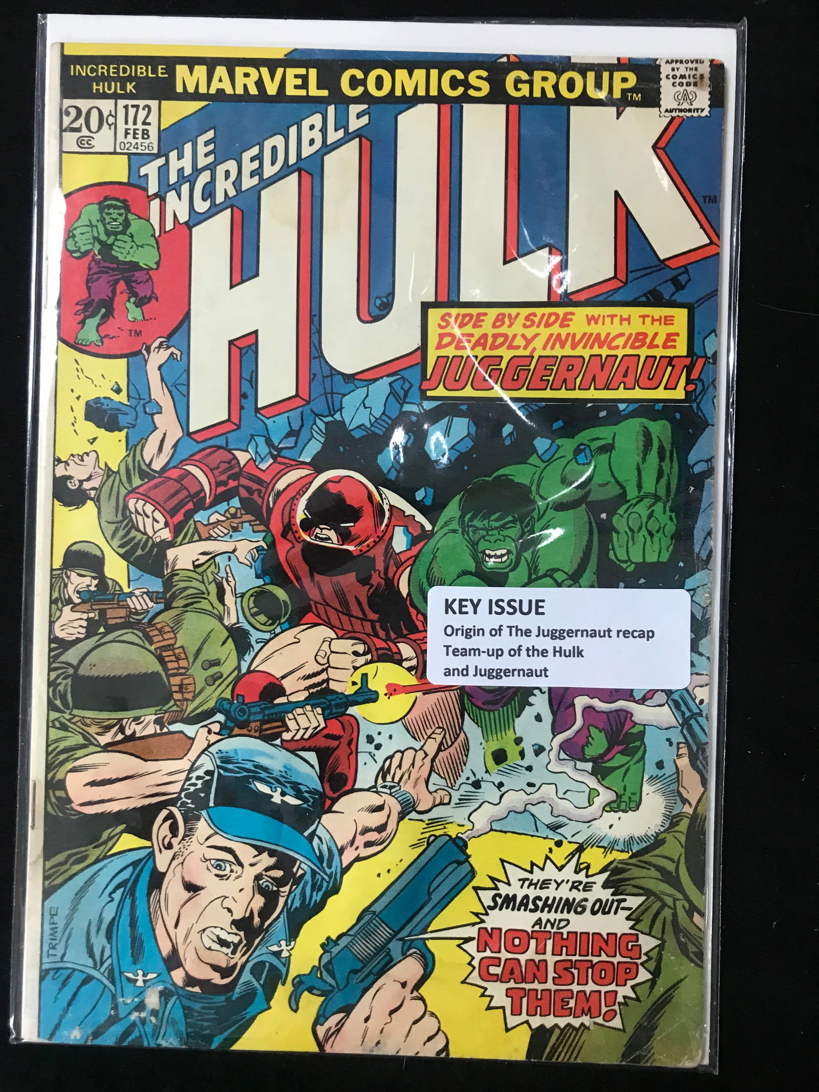 MARVEL COMICS NO.172 THE INCREDIBLE HULK (ORIGIN OF THE JUGGERNAUT) (1 of 1)