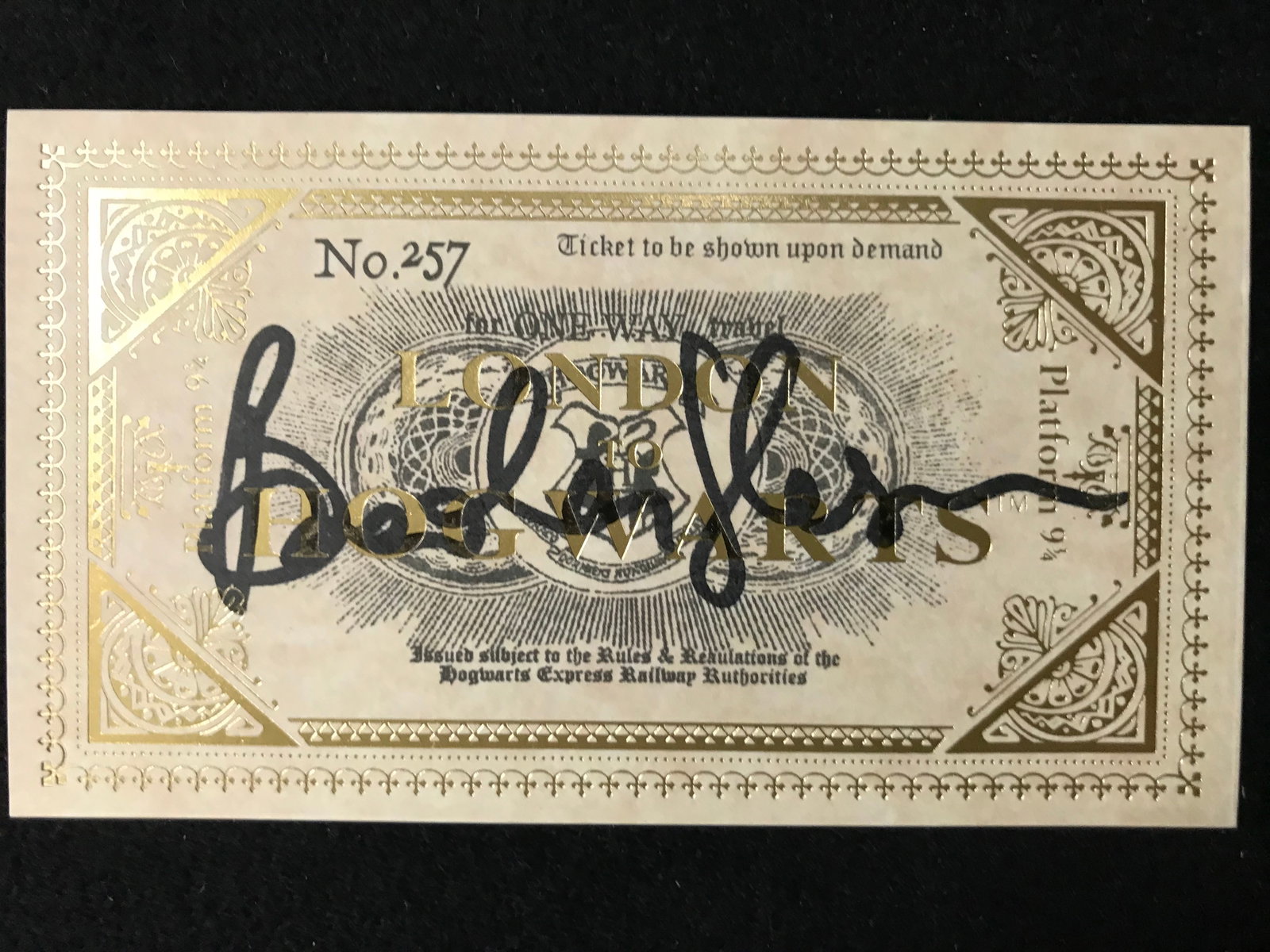 BRENDAN GLEESON SIGNED HOGWARTS TRAIN TICKET (RA COA): Prices are in Canadian dollars