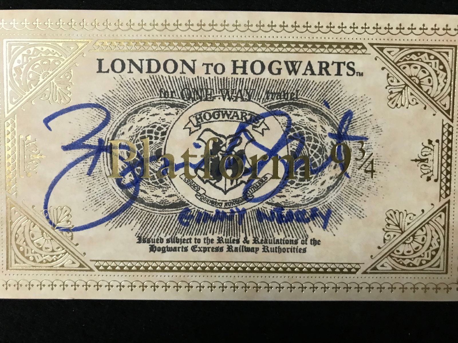 BONNIE WRIGHT  SIGNED HOGWARTS TRAIN TICKET (RA COA) (1 of 2)