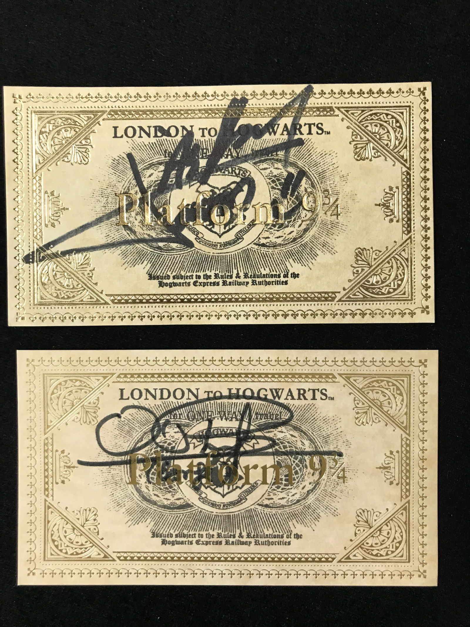 JAMIE AND OLIVER PHELPS  SIGNED HOGWARTS TRAIN TICKET (RA COA) (1 of 2)