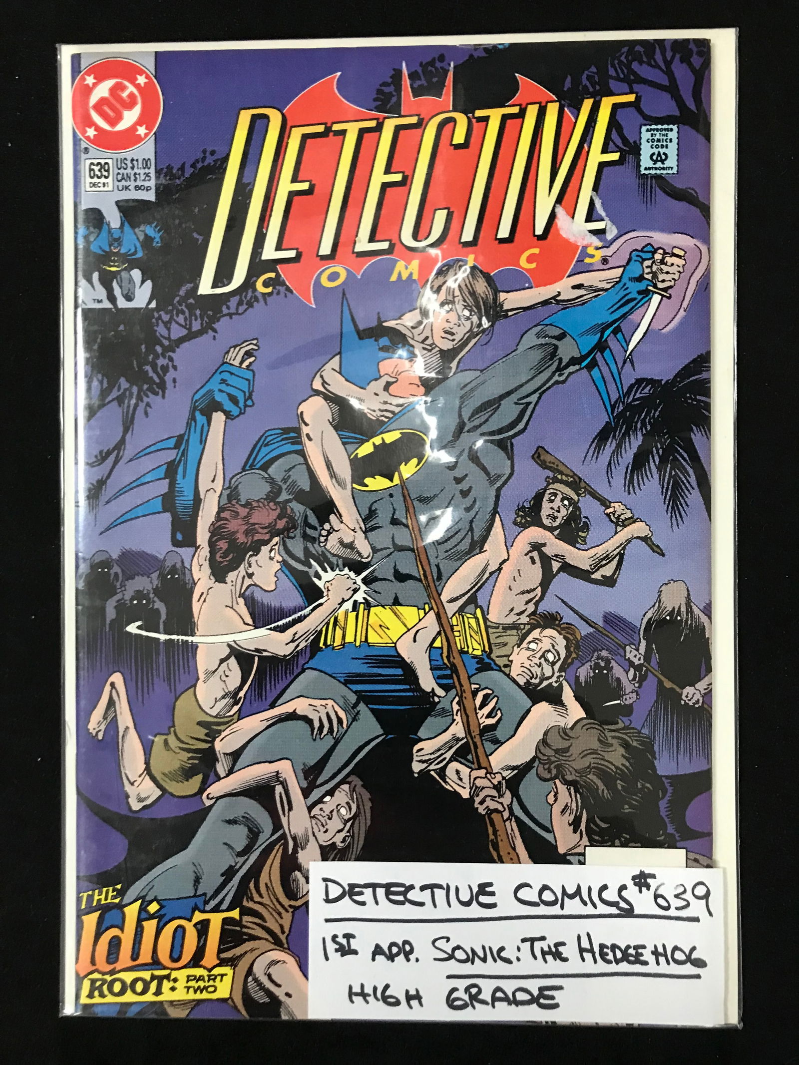 DC COMICS NO.639 DETECTIVE COMICS (1ST APP SONIC THE HEDGEHOG) (1 of 1)