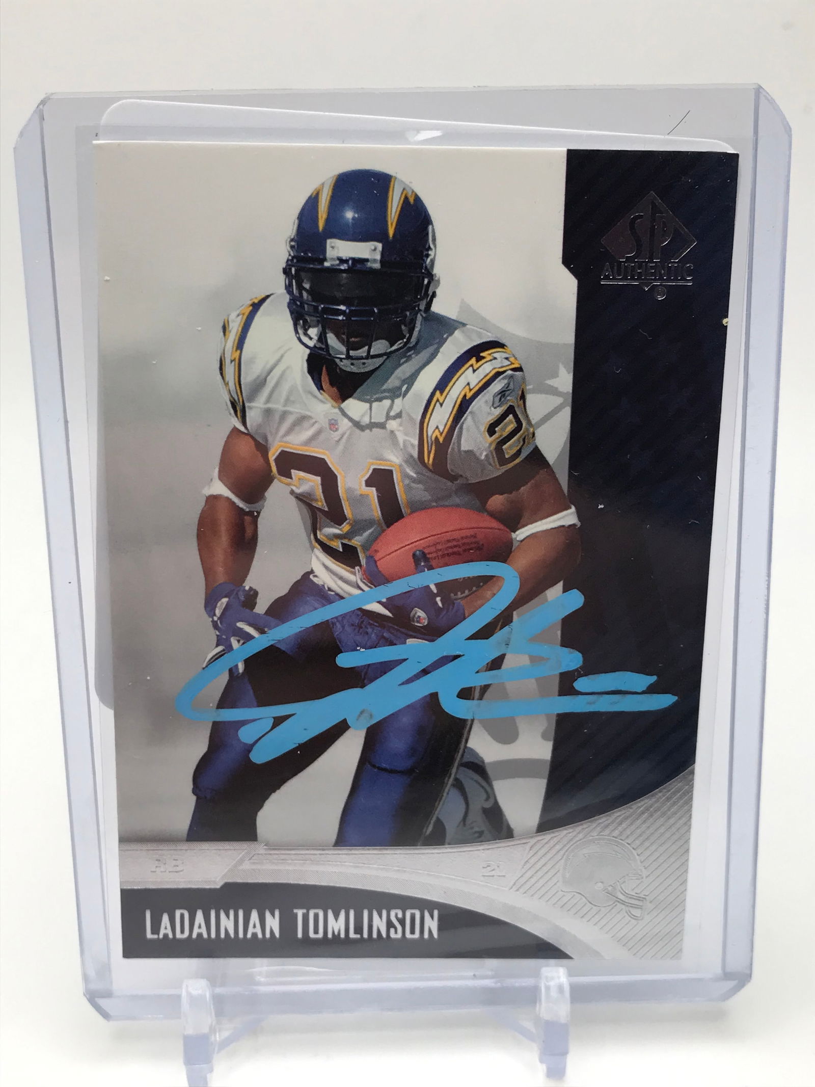 LADANIAN TOMLINSON SIGNED UPPER DECK SPA TRADING CARD (PRO CERT COA) (1 of 2)