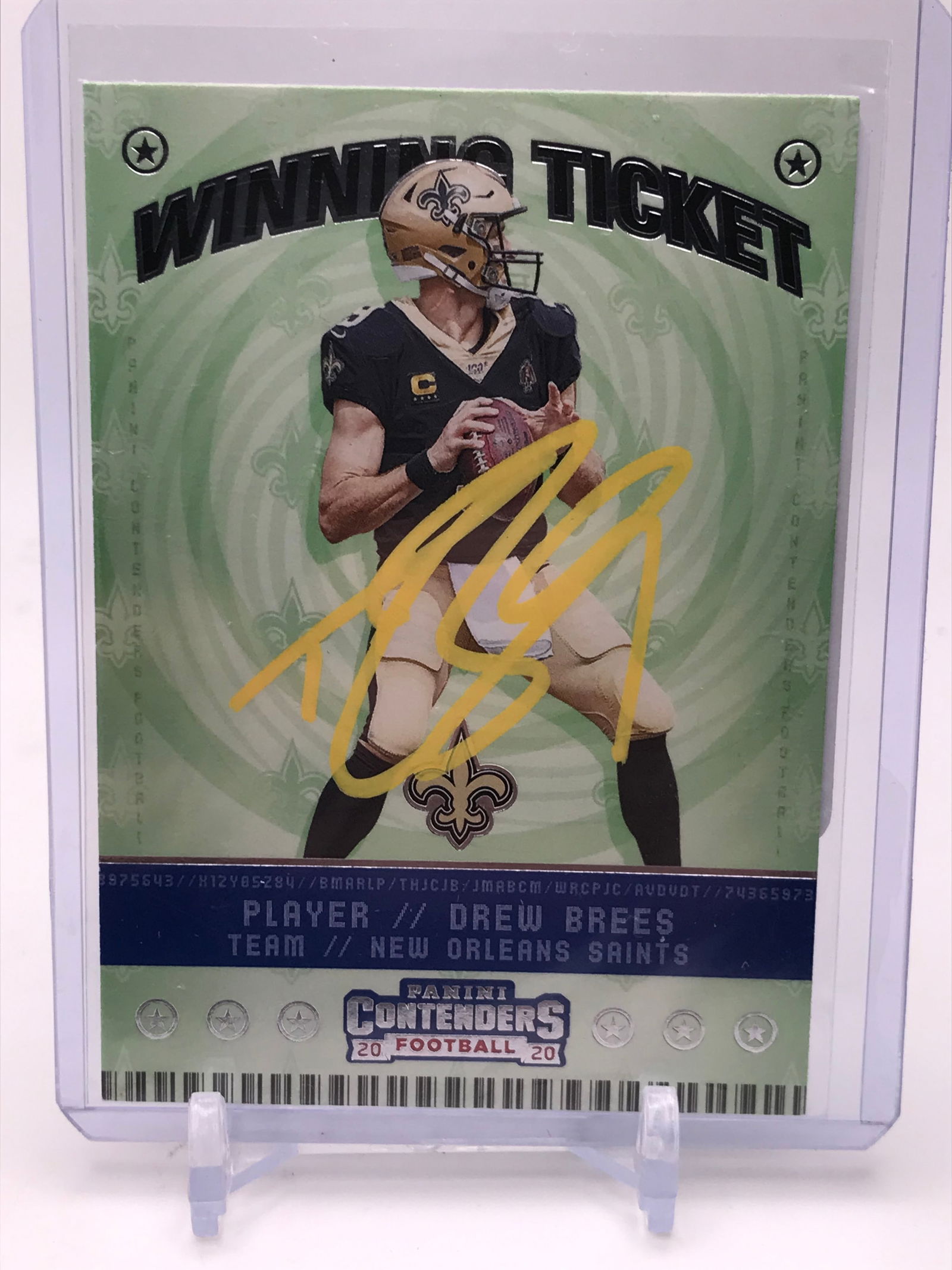 DREW BREES SIGNED 2020 PANINI CONTENDERS WINNING TICKET (PRO CERT COA) (1 of 2)