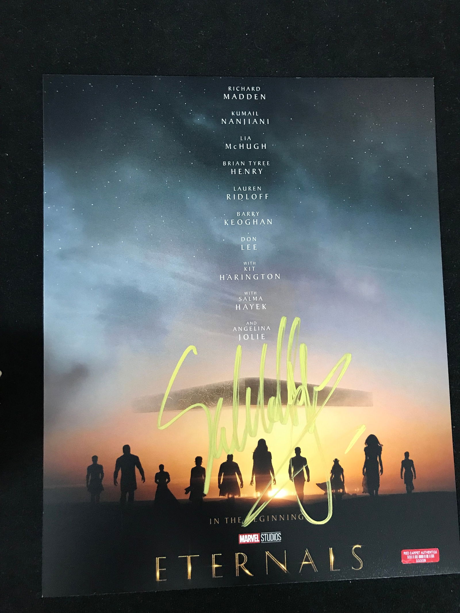 SELMA HAYAK SIGNED ETERNALS MINI MOVIE POSTER (RED CARPET COA) (1 of 2)