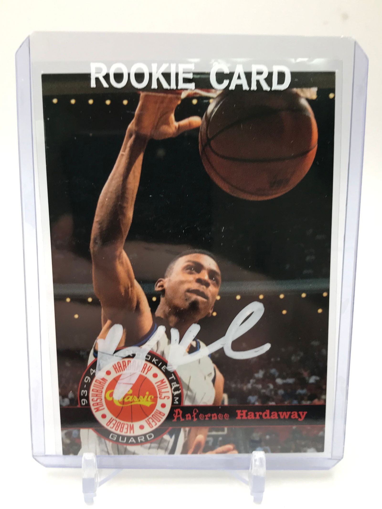 ANFERNEE HARDAWAY SIGNED ROOKIE CARD (PRO CERT COA) (1 of 2)