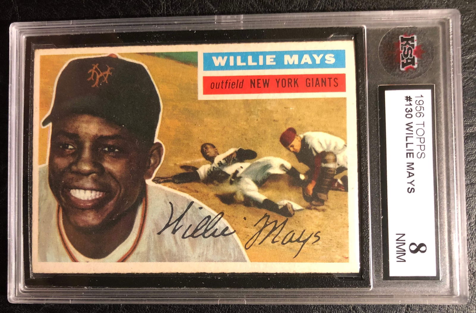 1956 TOPPS NO.130 WILLIE MAYS KSA GRADED 8 (1 of 2)