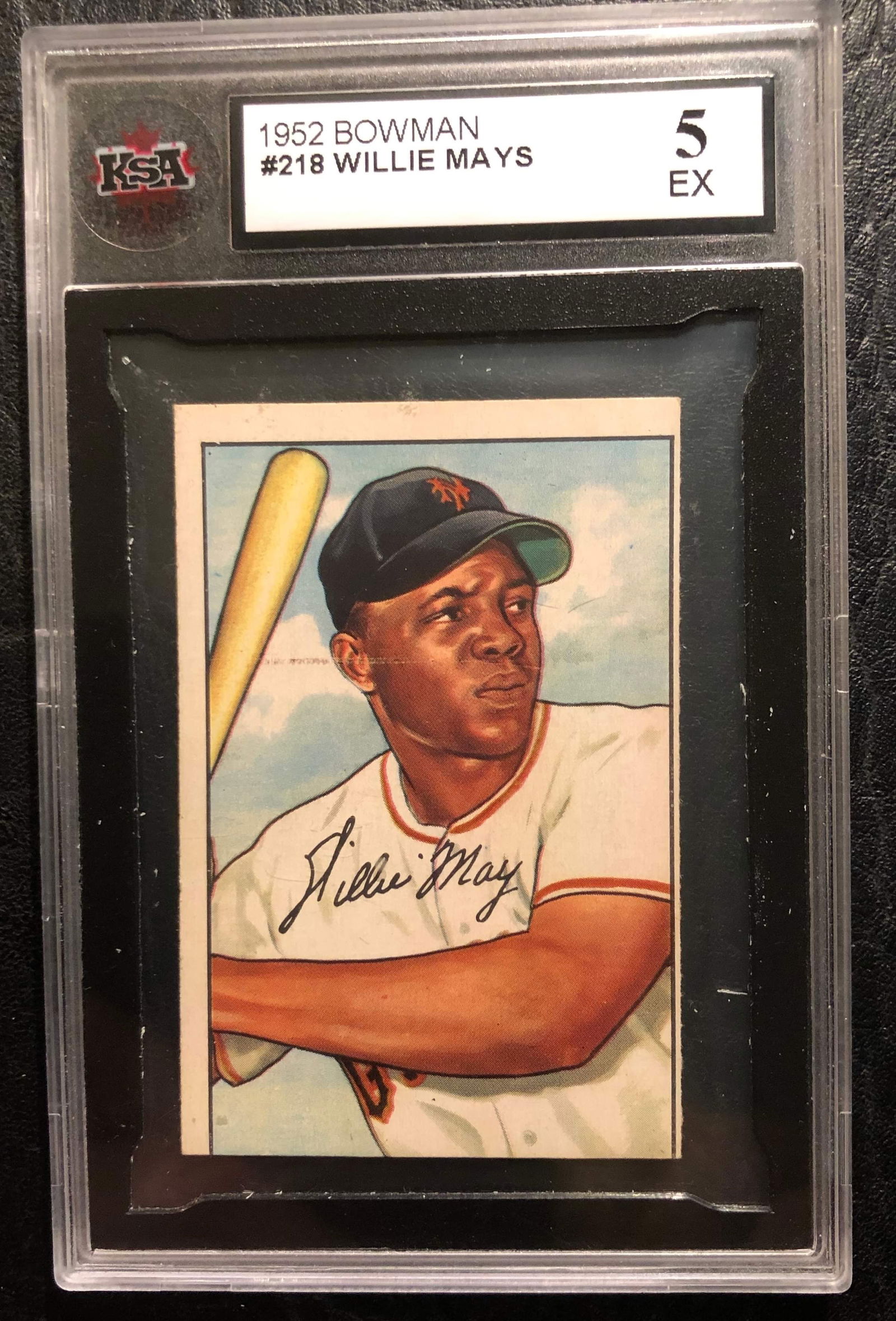 1952 BOWMAN NO.218 WILLIE MAYS KSA GRADED 5 (1 of 2)