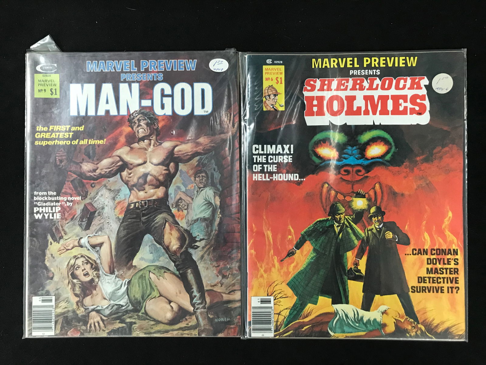 MARVEL PREVIEW PRESENTS COMIC BOOK LOT MAN-GOD/SHERLOCK HOLMES (1 of 1)
