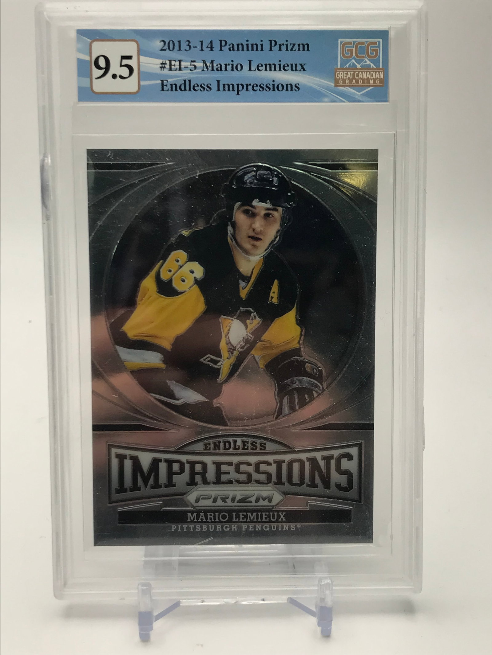 2013-14 PANINI PRIZM NO.EI-5 MARIO LEMIEUX ENDLESS IMPRESSIONS GCG GRADED 9.5: Prices are in Canadian dollars