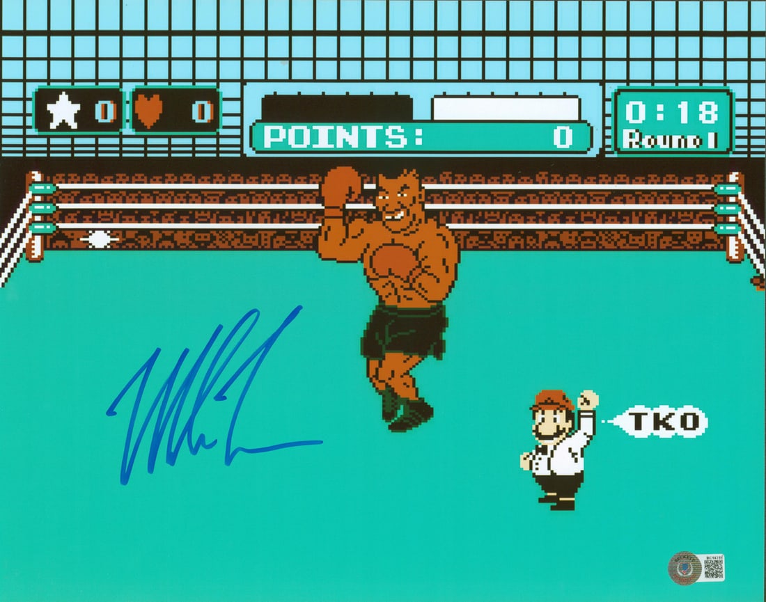 MIKE TYSON AUTOGRAPHED 8X10 PHOTO PUNCH OUT IN BLUE BECKETT: Prices are in Canadian dollars