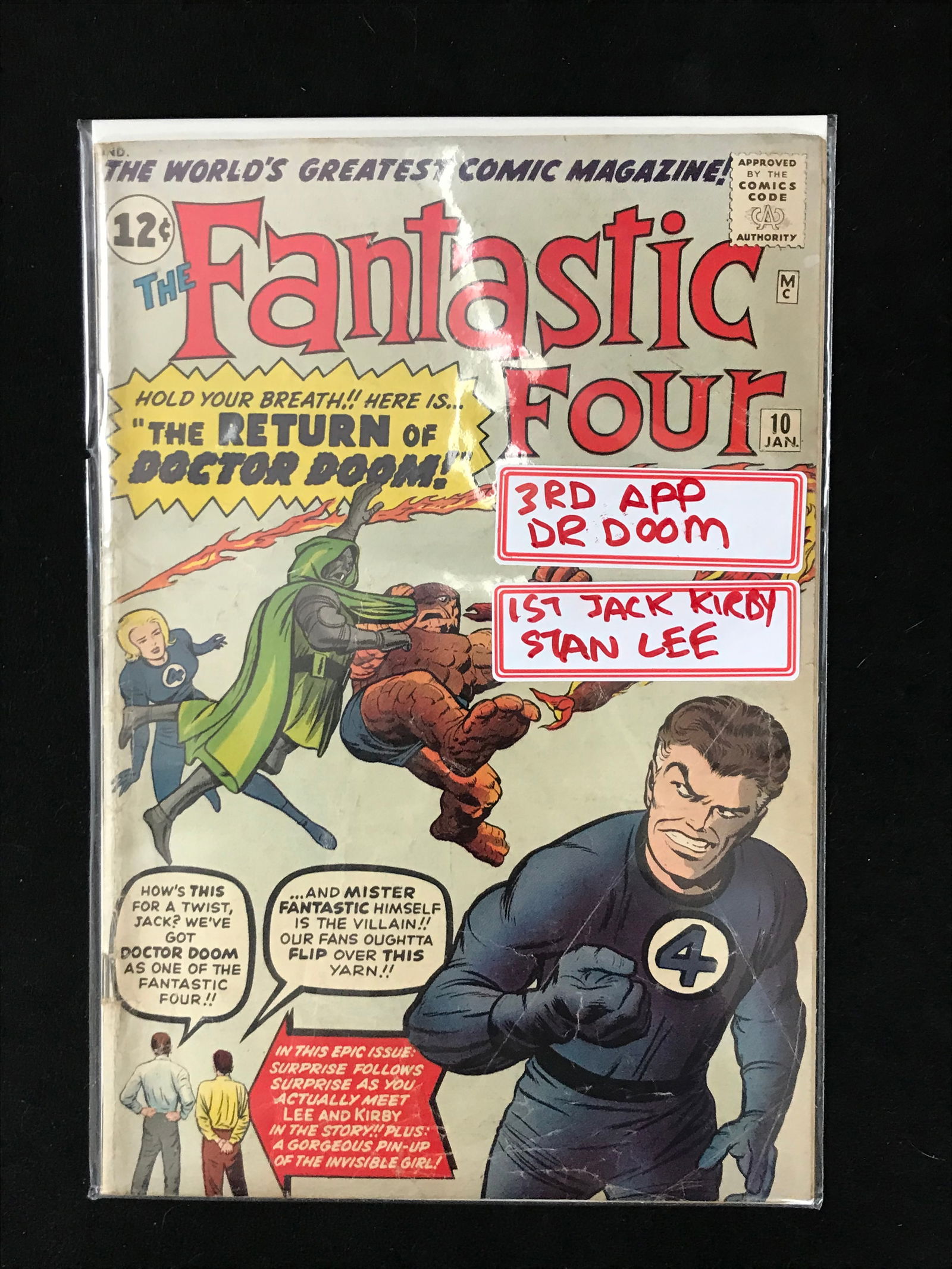 MARVEL COMICS NO.10 THE FANTASTIC FOUR (1ST JACK KIRBY STAN LEE) (1 of 1)