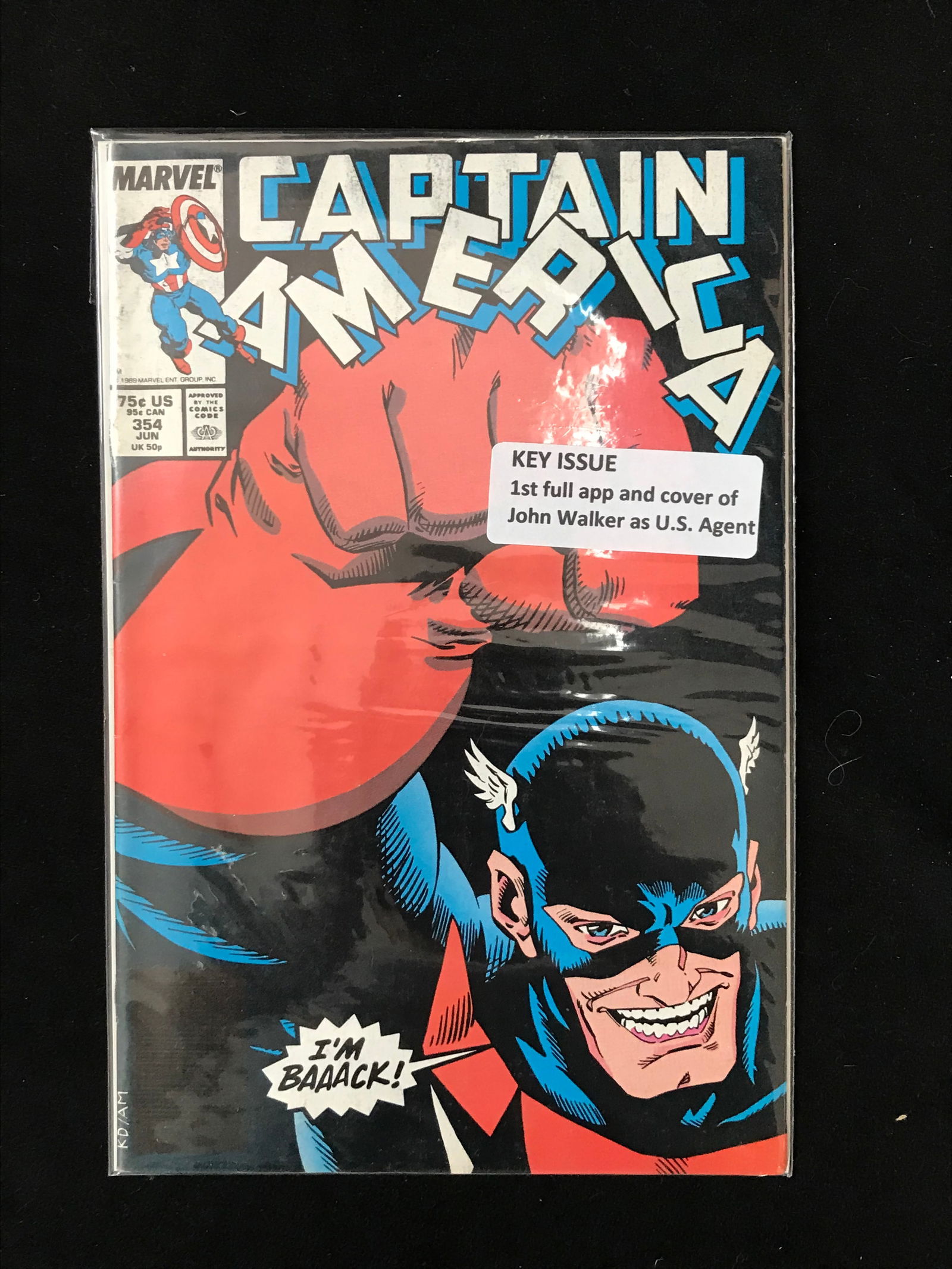 MARVEL COMICS NO.354 CAPTAIN AMERICA (1ST APP AND COVER OF JOHN WALKER AS U.S AGENT) (1 of 1)