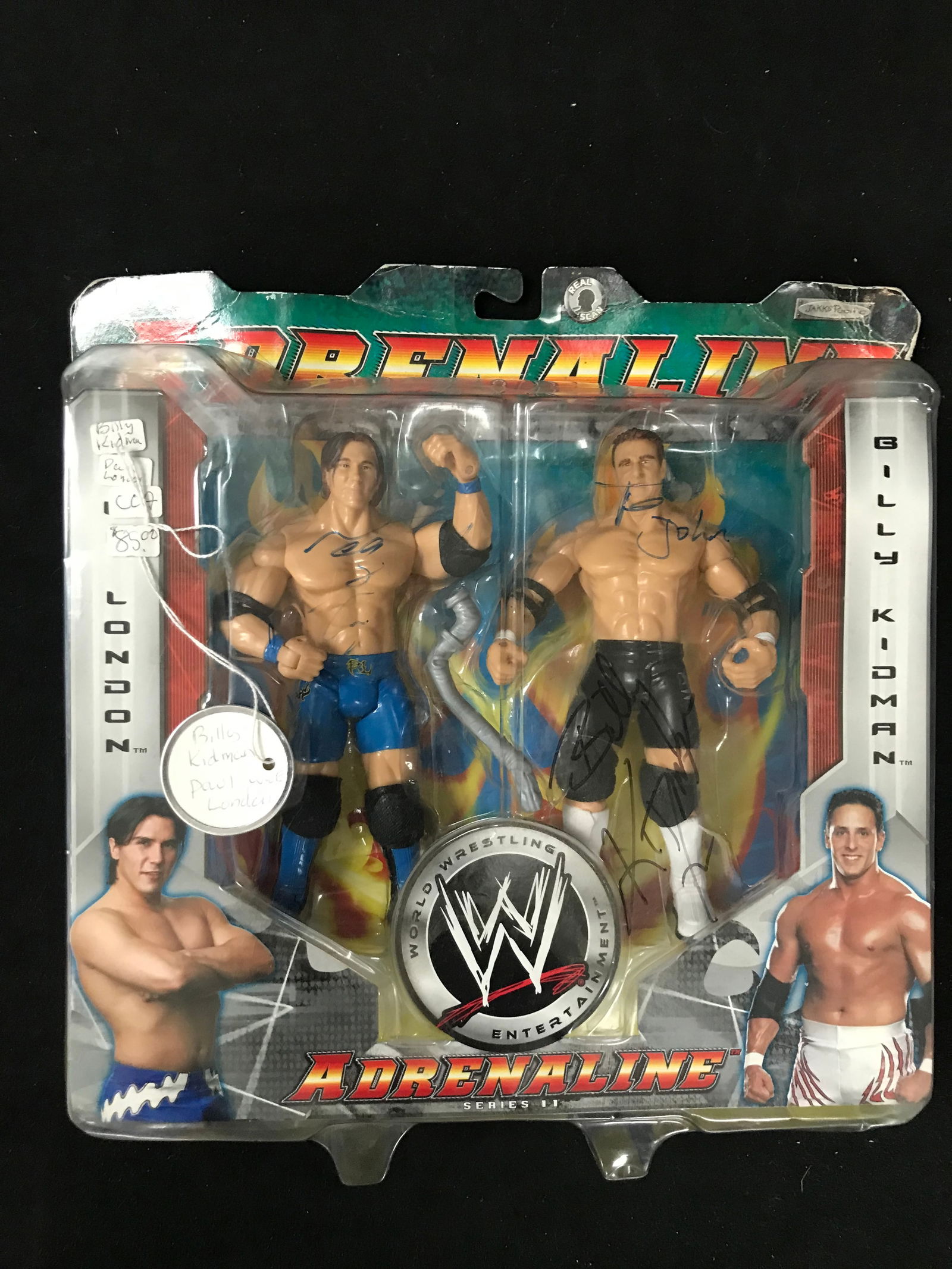 BILLY KIDMAN AND PAUL LONDON SIGNED WWE WRESTLING FIGURE LOT WITH COA (1 of 2)