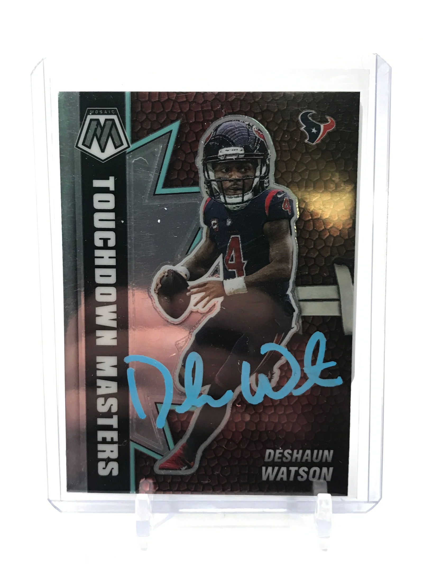 DESHAUN WATSON SIGNED 2020 PANINI MOSAIC TRADING CAR (PRO CERT COA) (1 of 2)